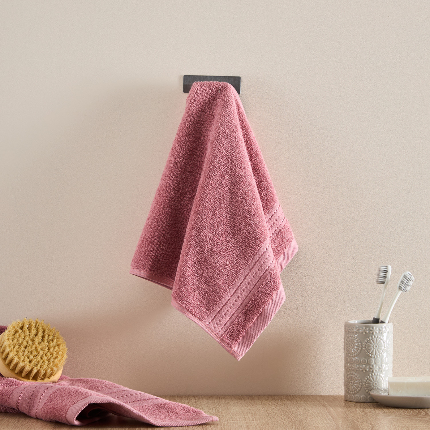 Полотенце махровое Базена/Basena, пыльная роза - фото № 2