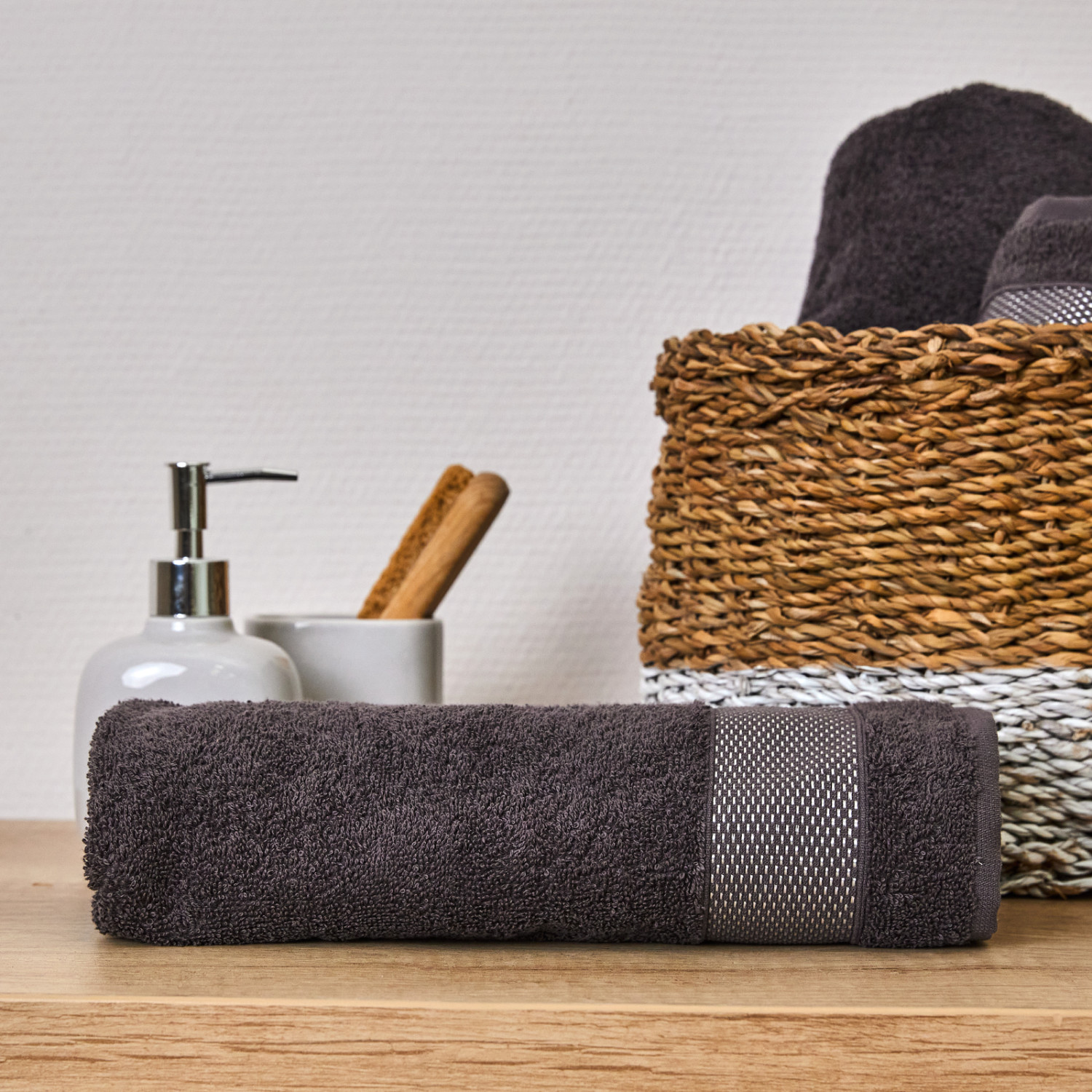 Полотенце махровое Dalia, коричневое - фото № 8