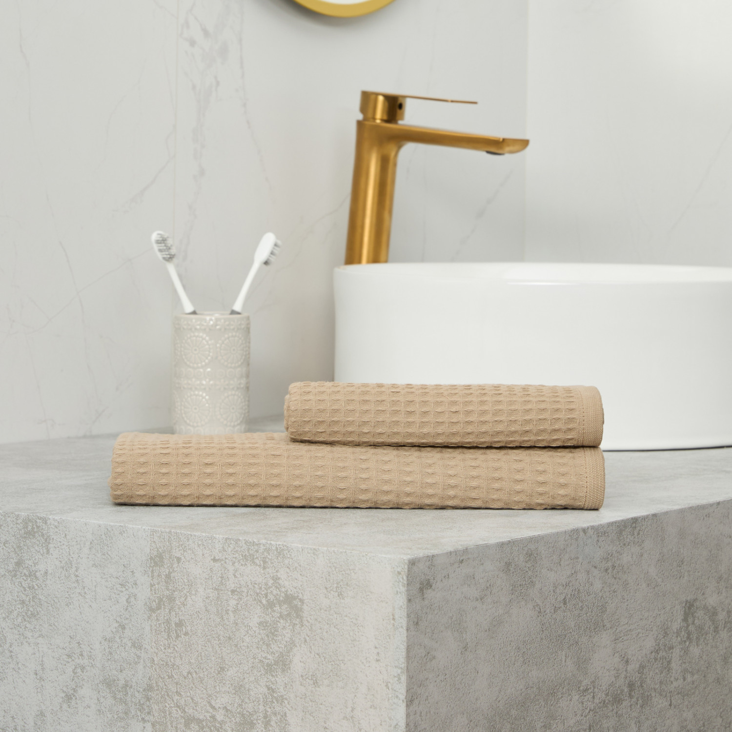 Полотенце вафельное Franсо, капучино - фото № 3