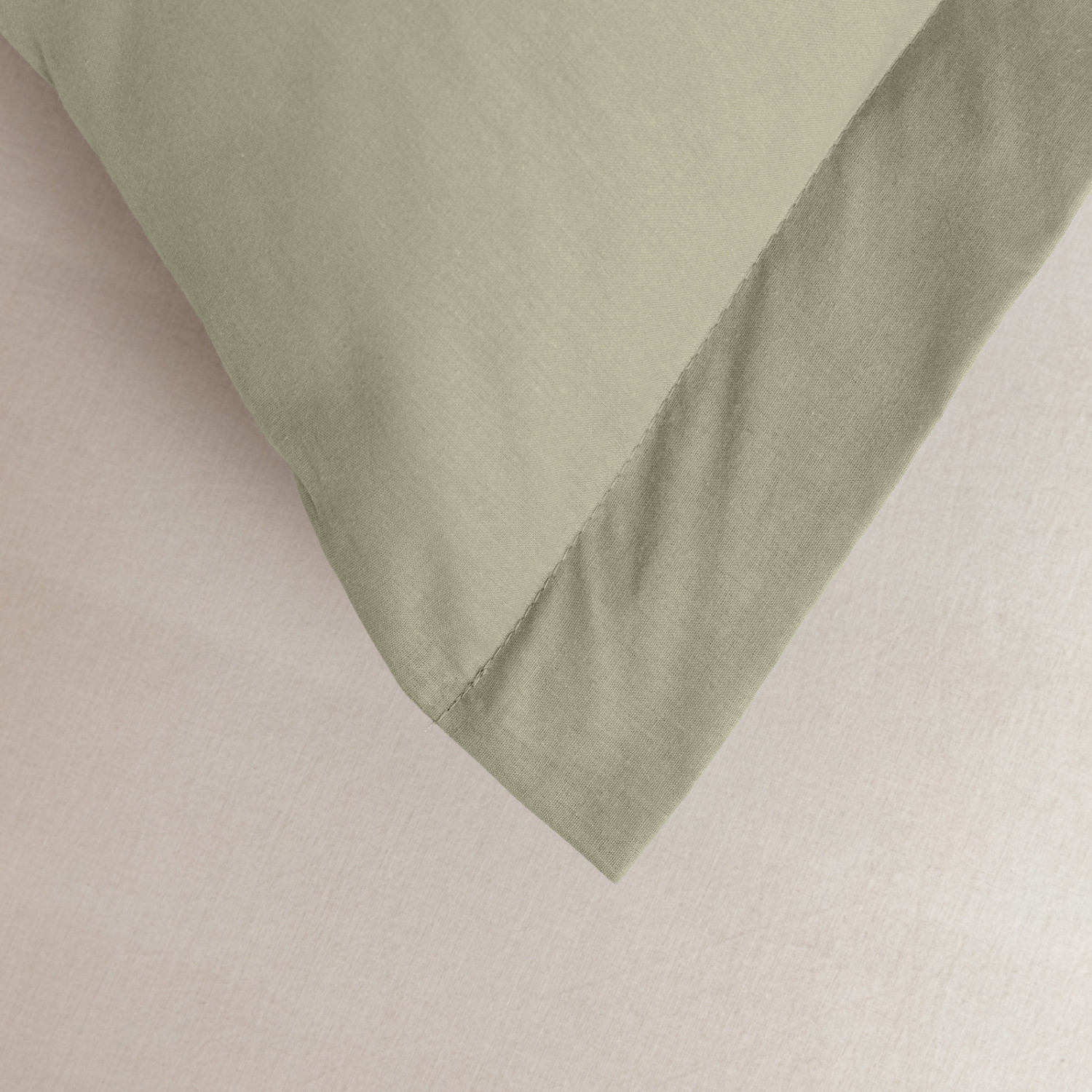 Комплект наволочек Светло-оливковый с ушками, перкаль - фото № 5