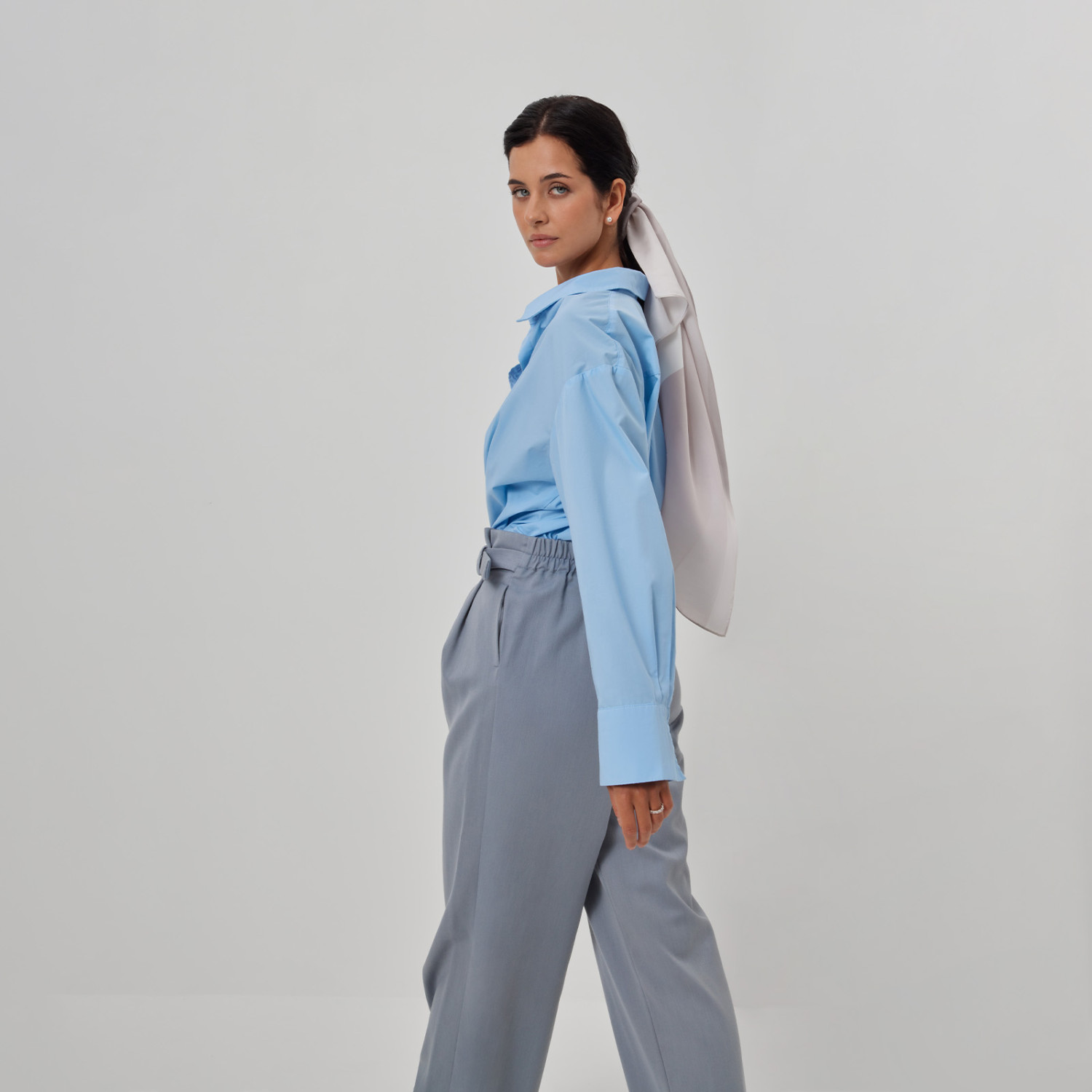 Платок шейный Божественный/Divina, бежевый I - фото № 3