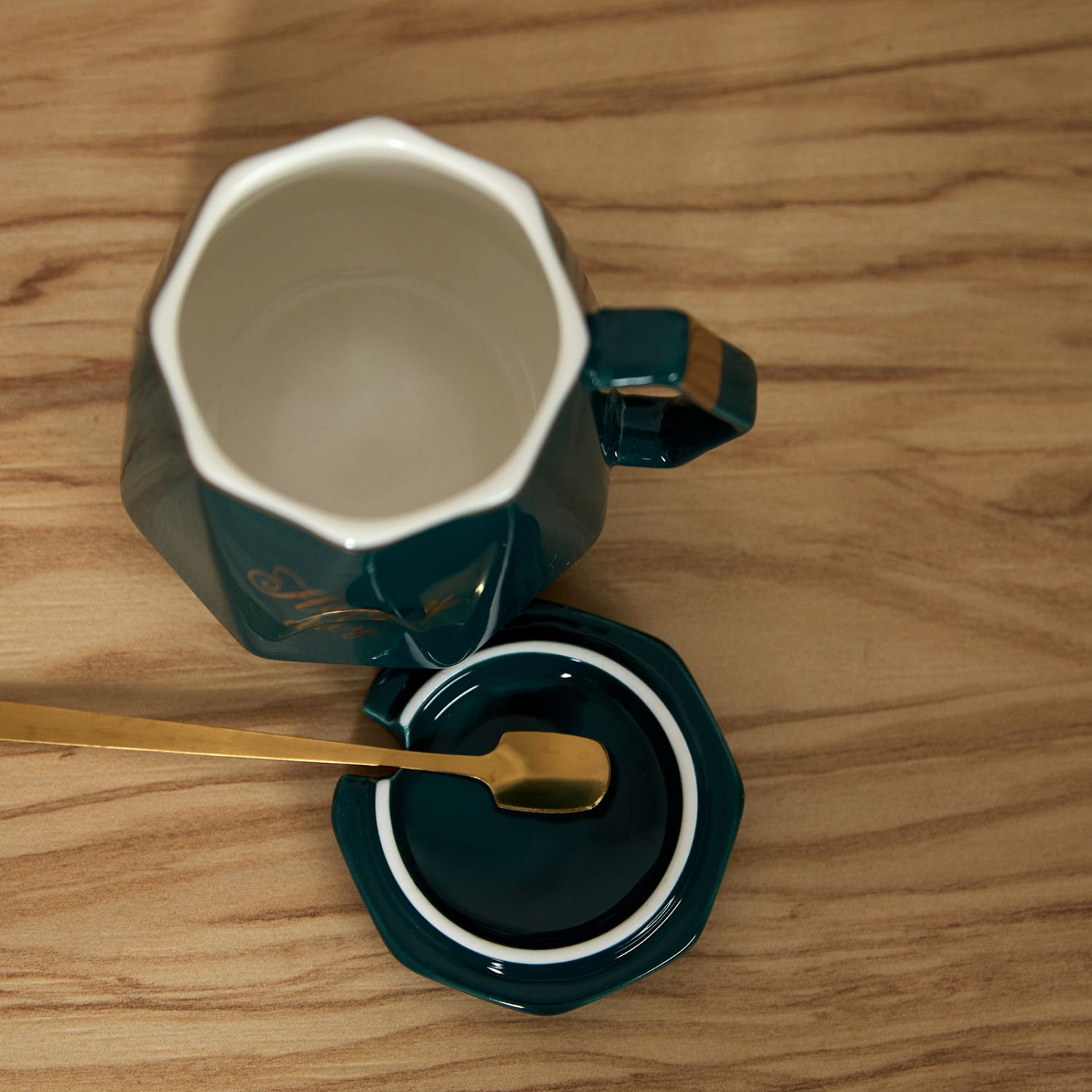 Кружка Happy day, зеленая - фото № 3