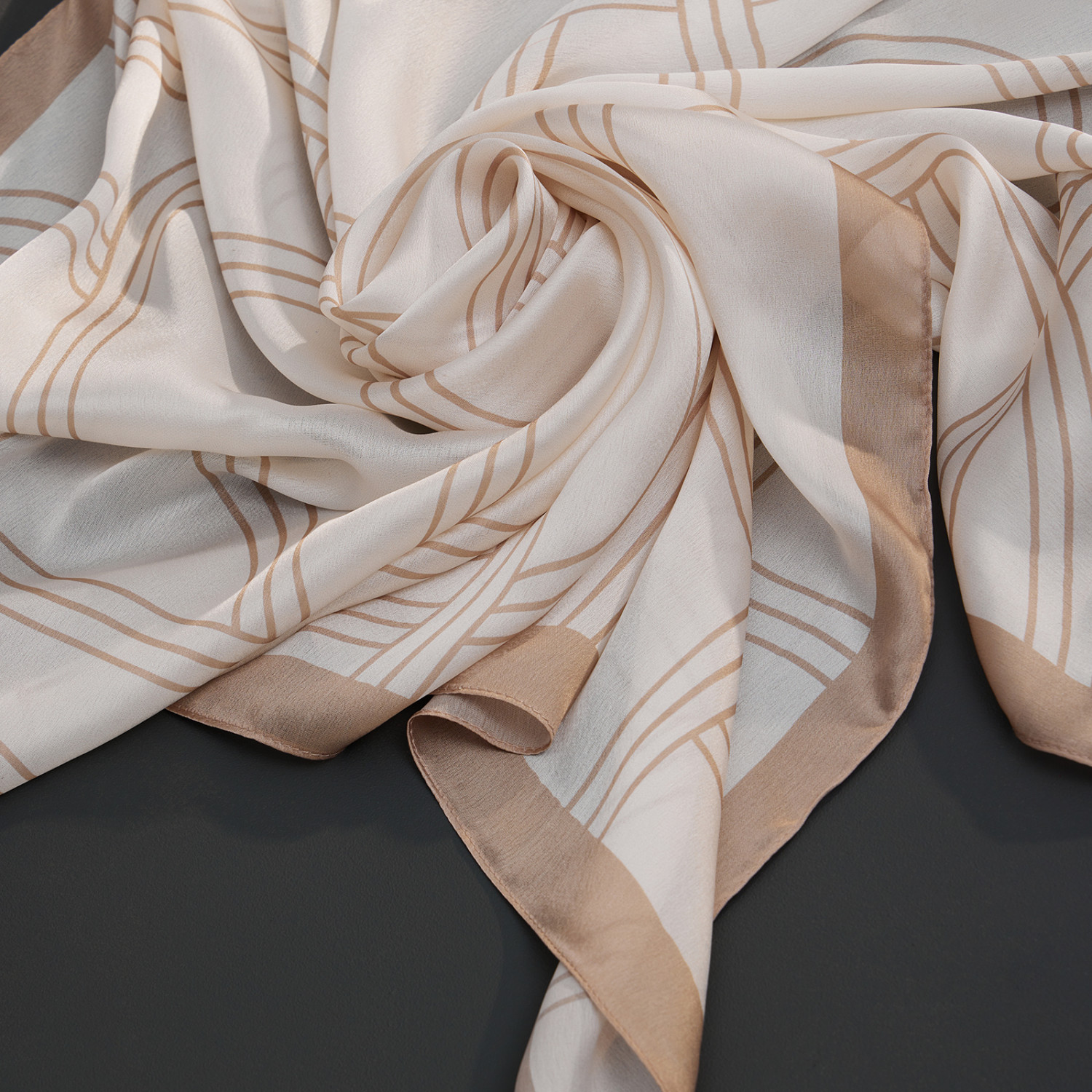 Платок шейный Divina, бежевый II - фото № 9