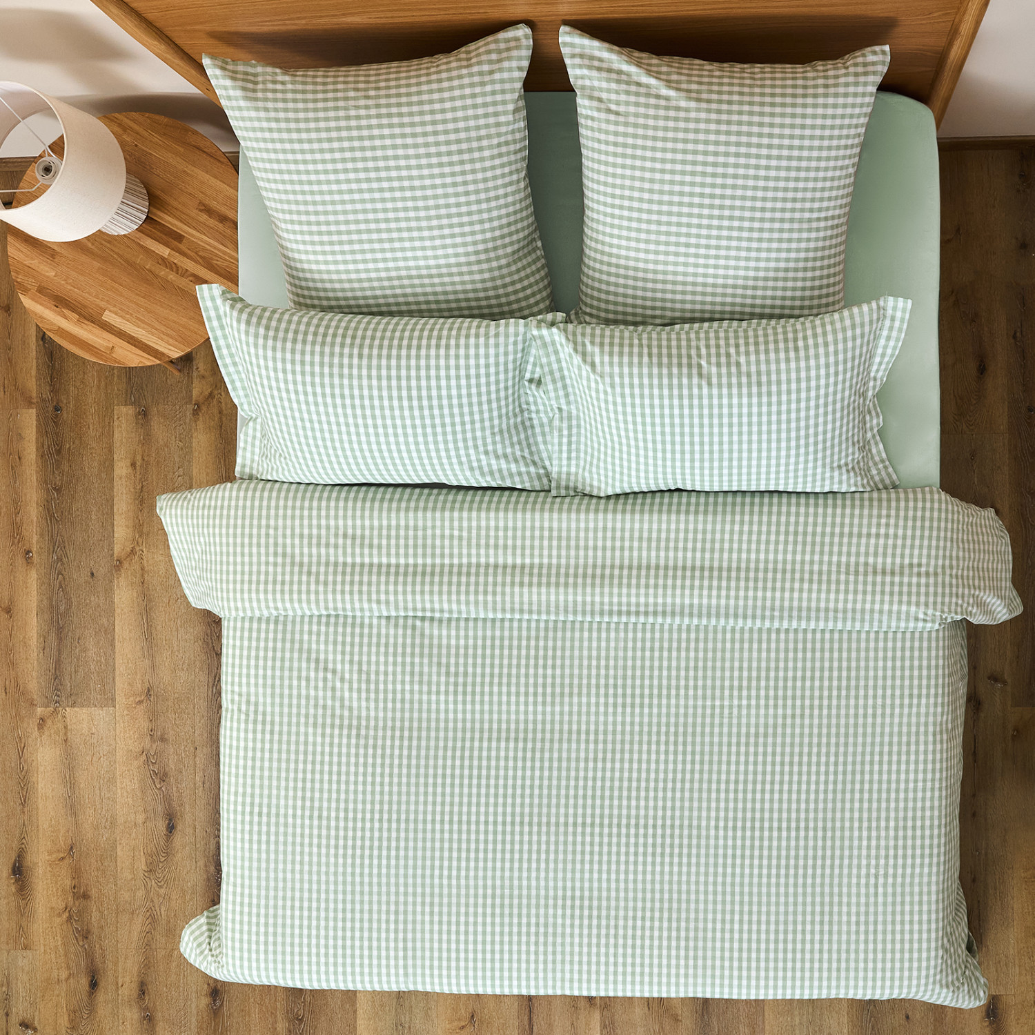 Постельное белье полукомплект Vichy, зеленое - фото № 6
