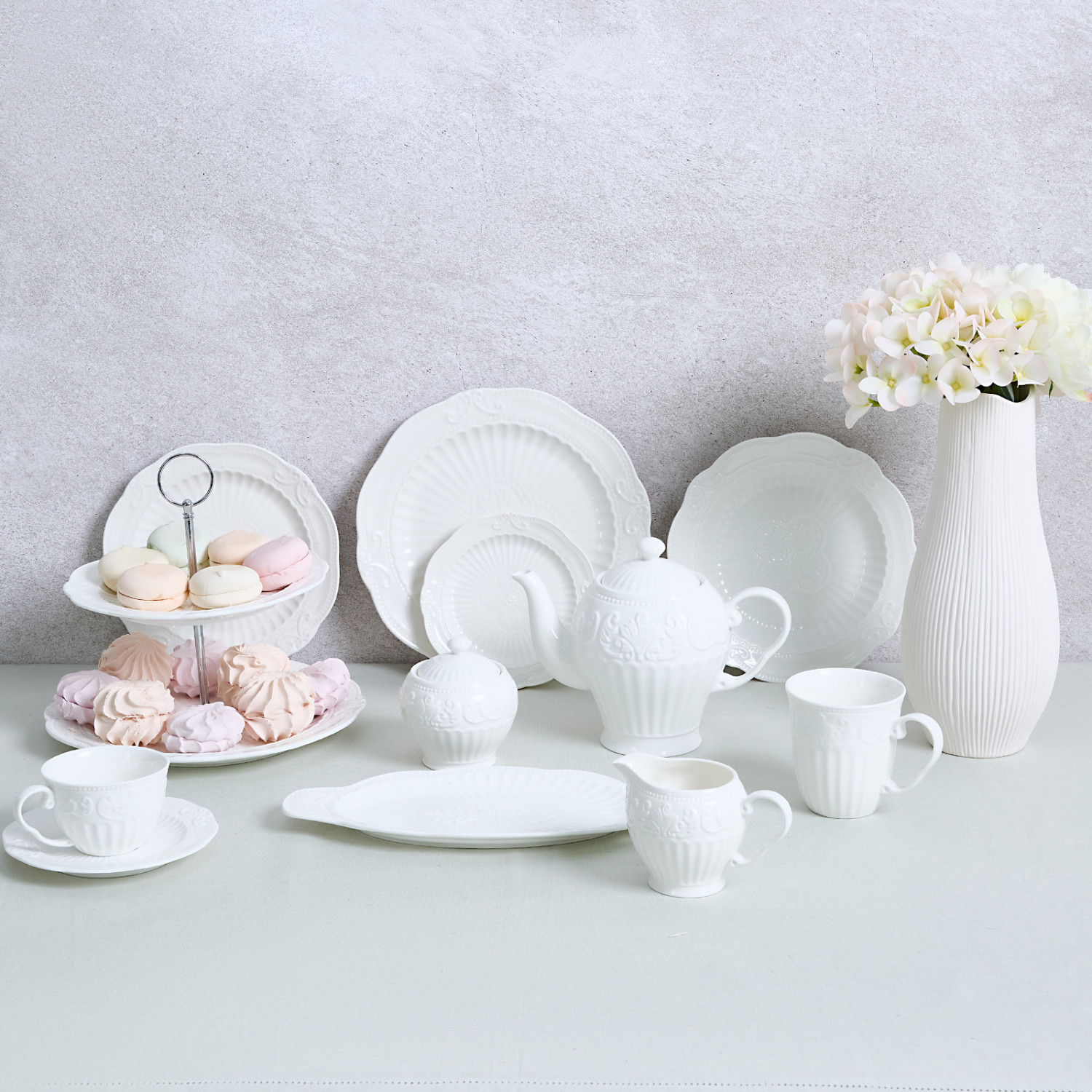 Тарелка Белое тиснение/Emboss White I - фото № 7