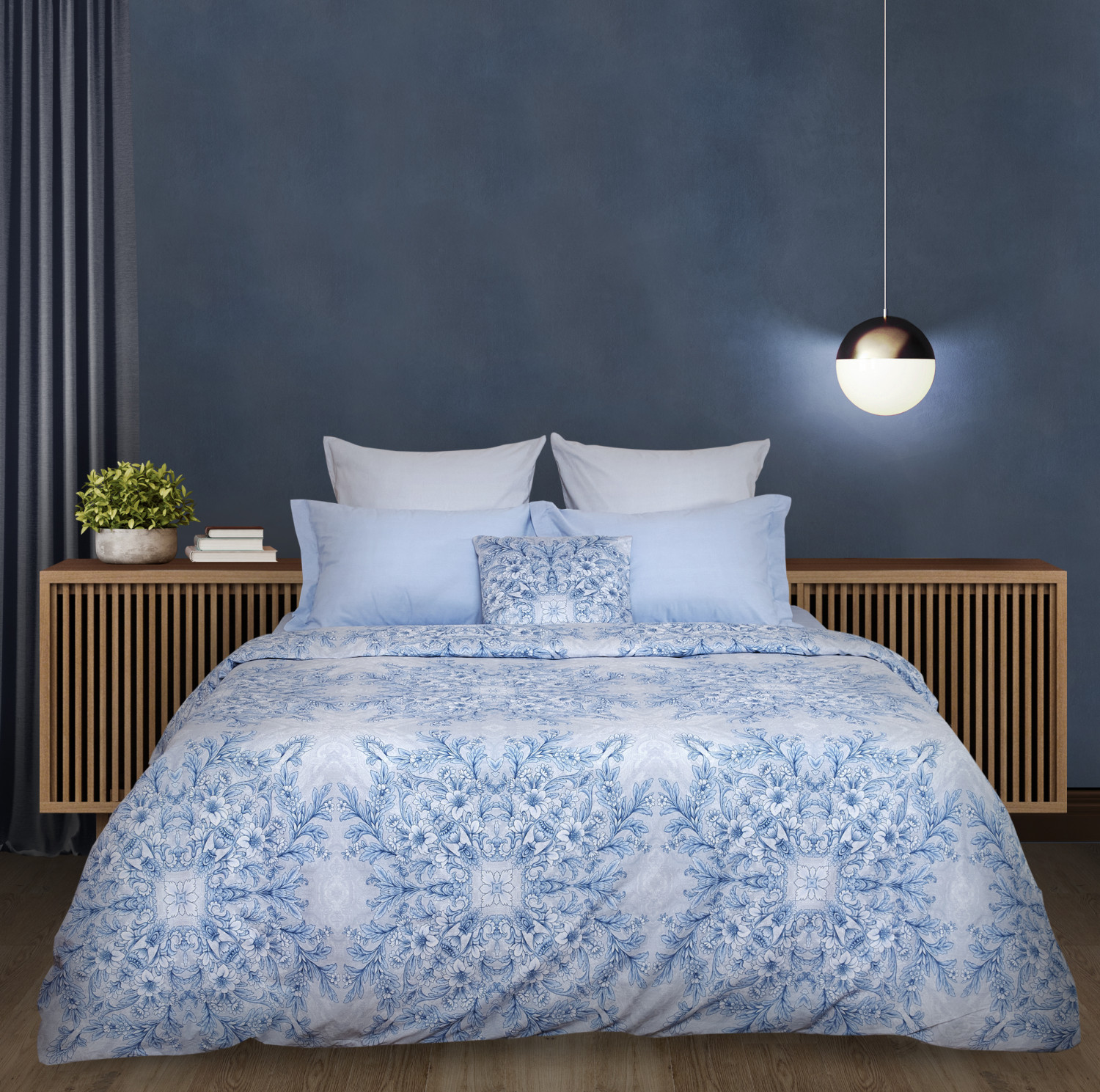 Постельное белье Venetto, голубое - фото № 3