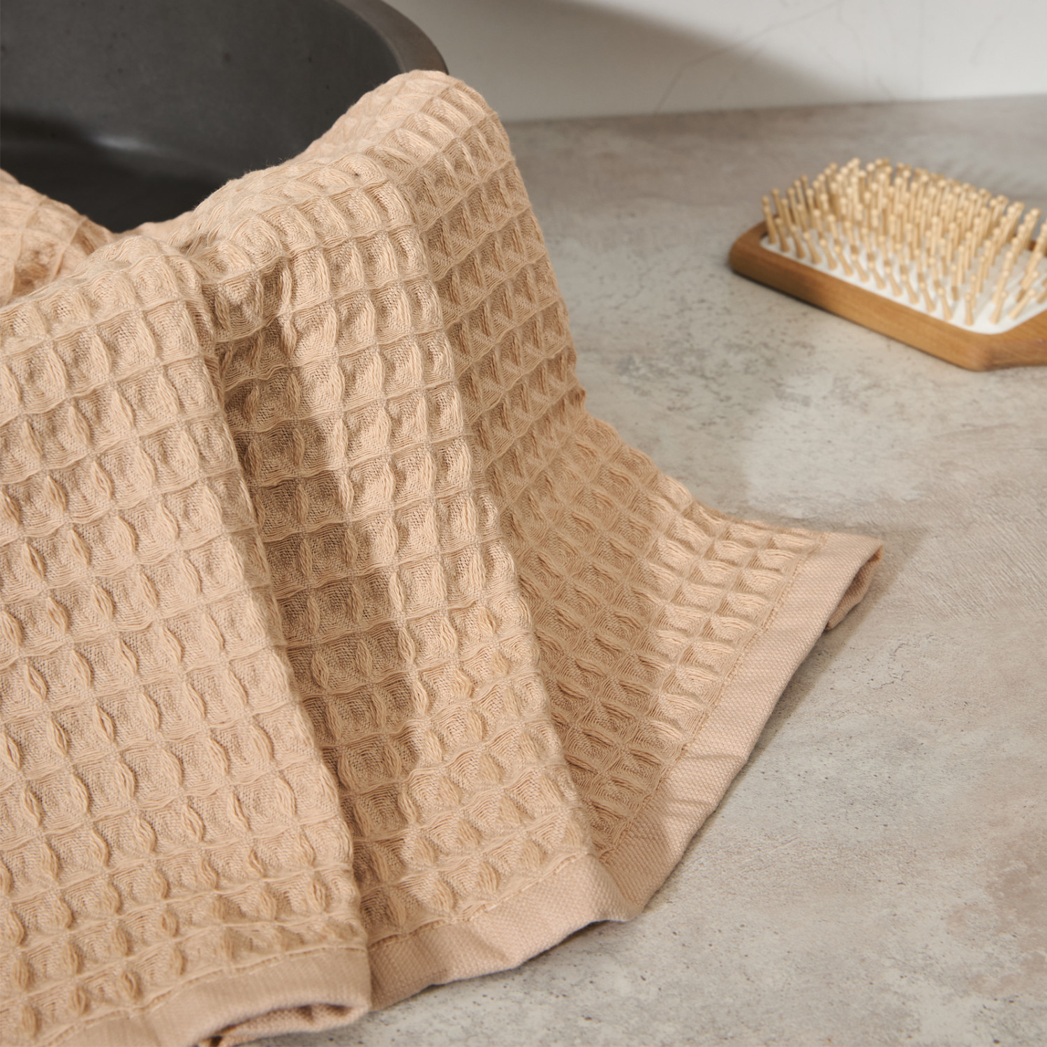 Полотенце вафельное Lorgo, песок - фото № 3