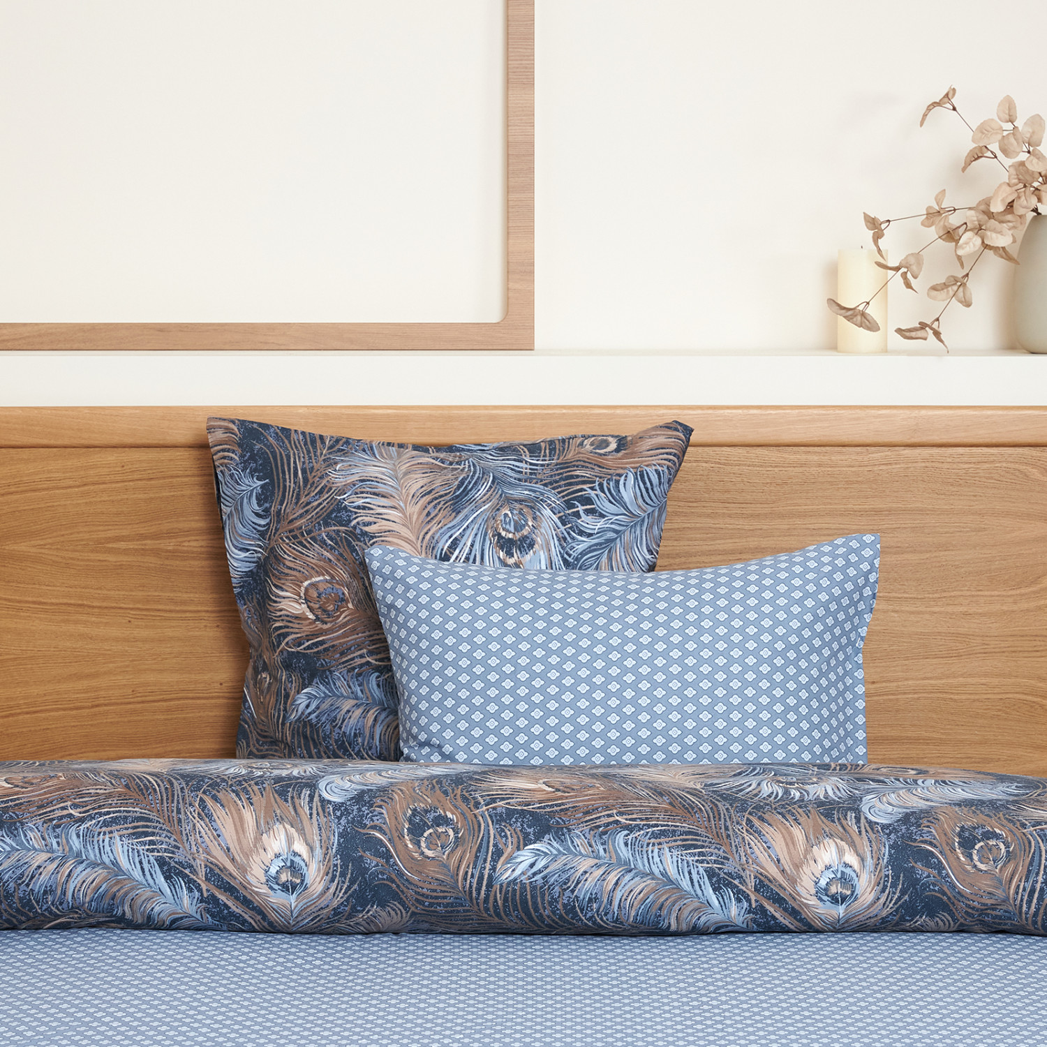 Постельное белье Павлин/Pavone, синее - фото № 9