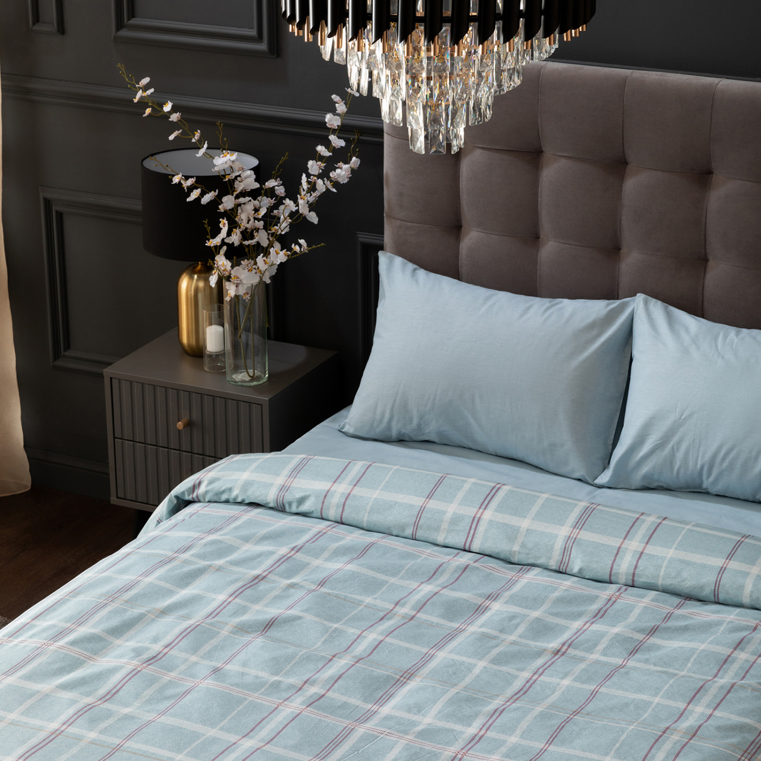 Постельное белье Rigoroso, голубое - фото № 9