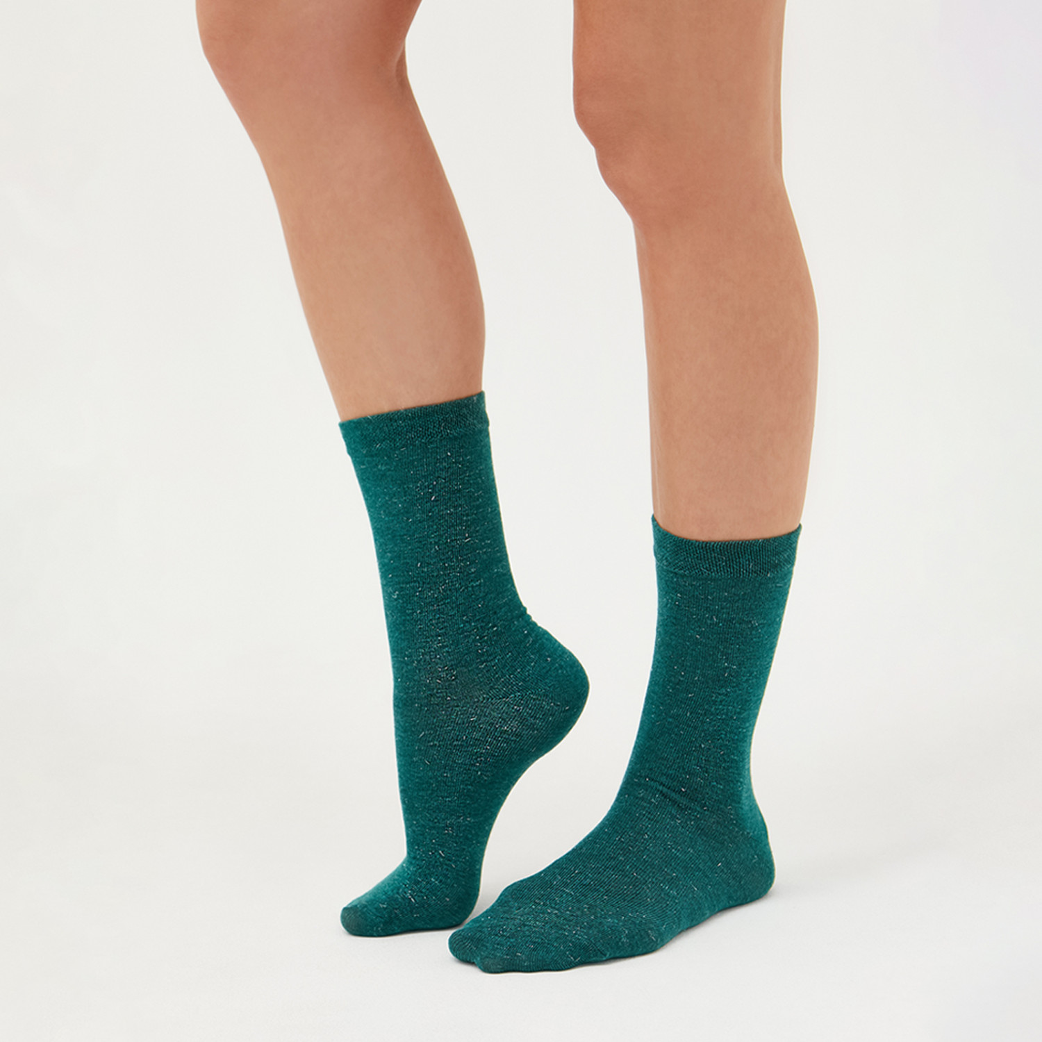 Носки Таежное утро, белые/зеленые - фото № 3