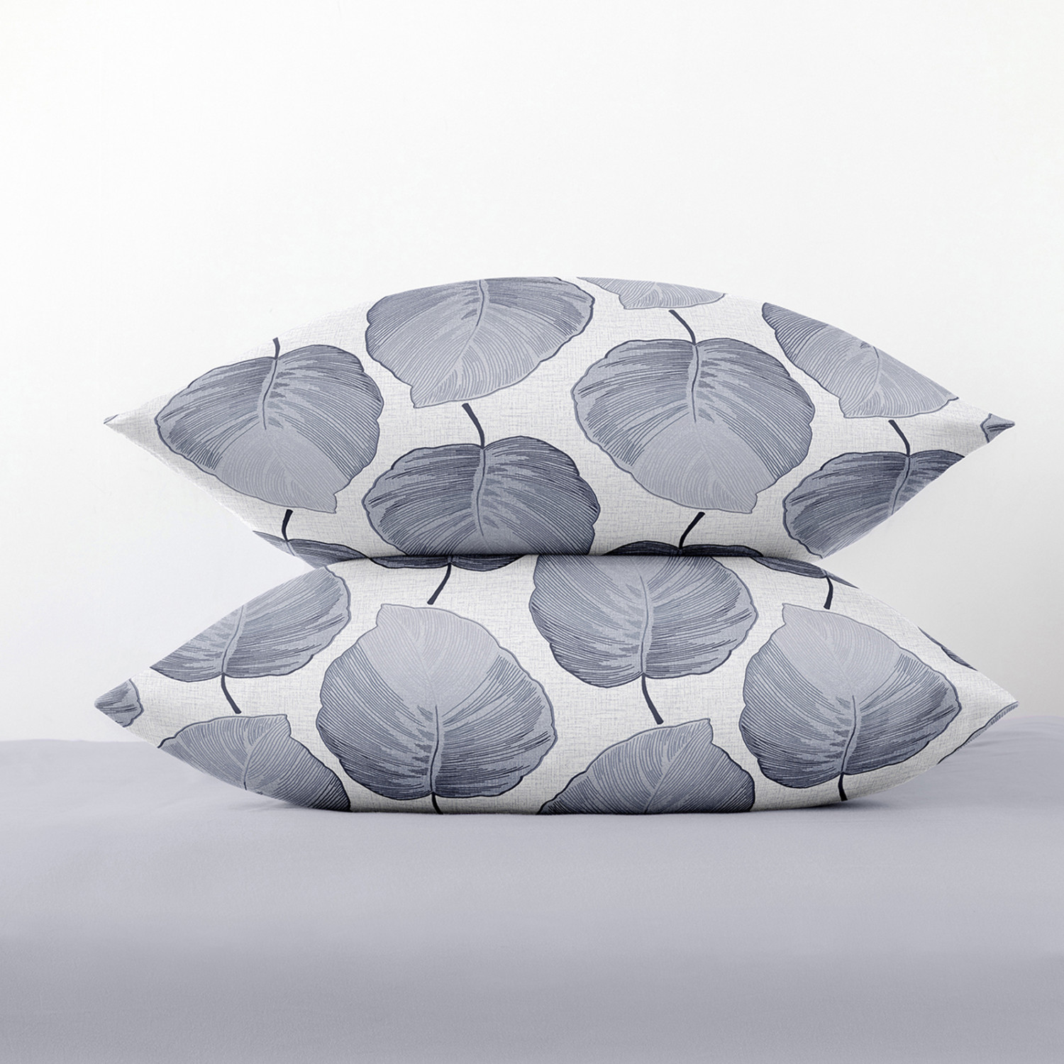 Комплект наволочек Модико (синие листья) - фото № 2