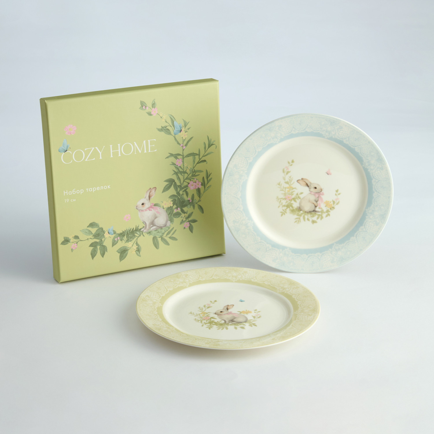 Набор тарелок Зайчата в кружевах/ Merletto e Coniglietti II