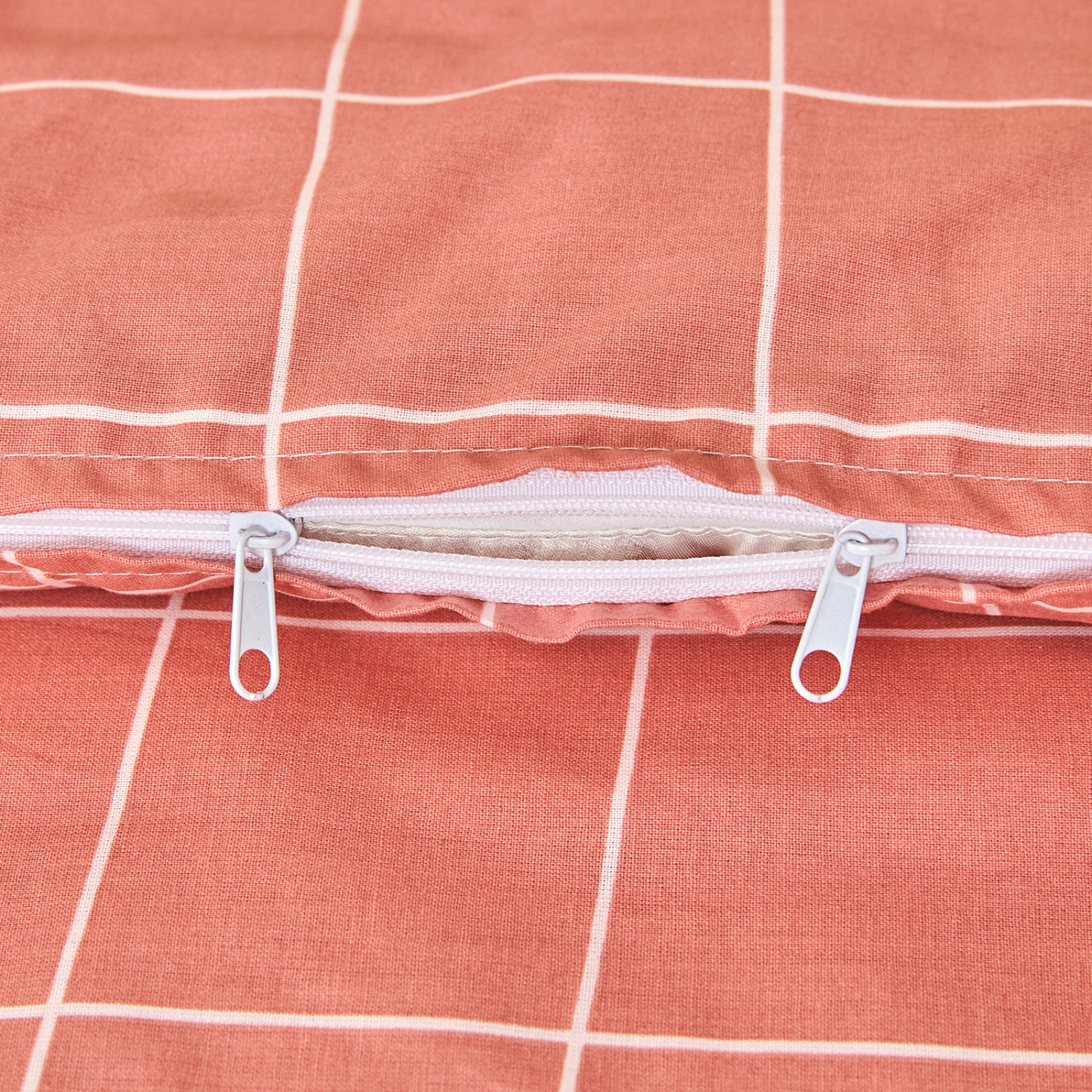 Постельное белье полукомплект Quadretti, кораллово-розовое - фото № 7