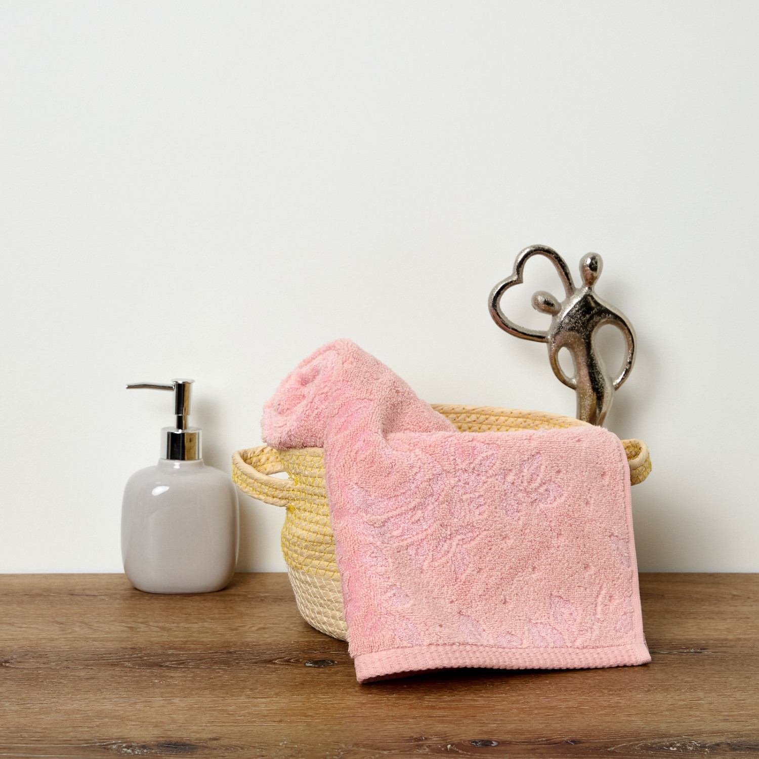 Полотенце махровое Rosina, розовое - фото № 3