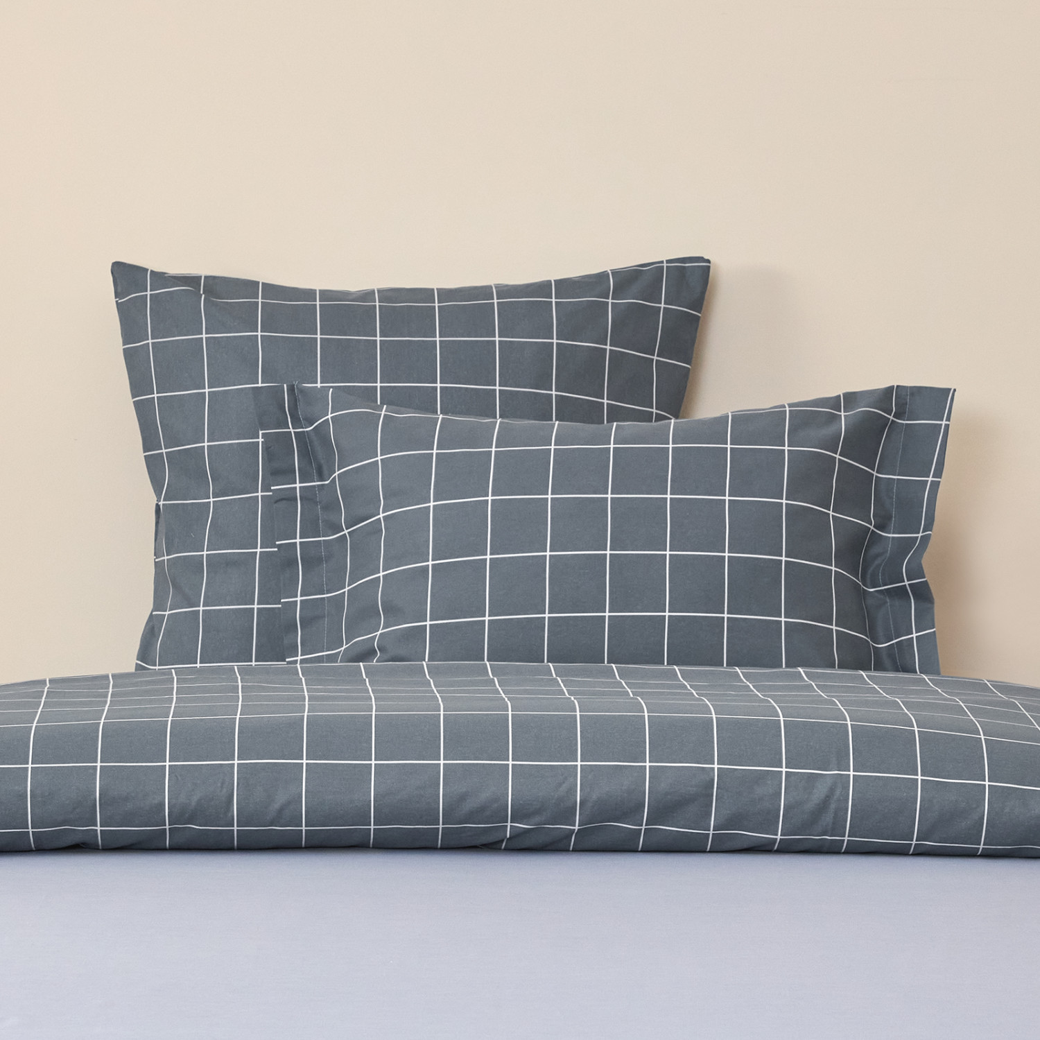 Постельное белье полукомплект Quadretti, серо-голубое - фото № 12