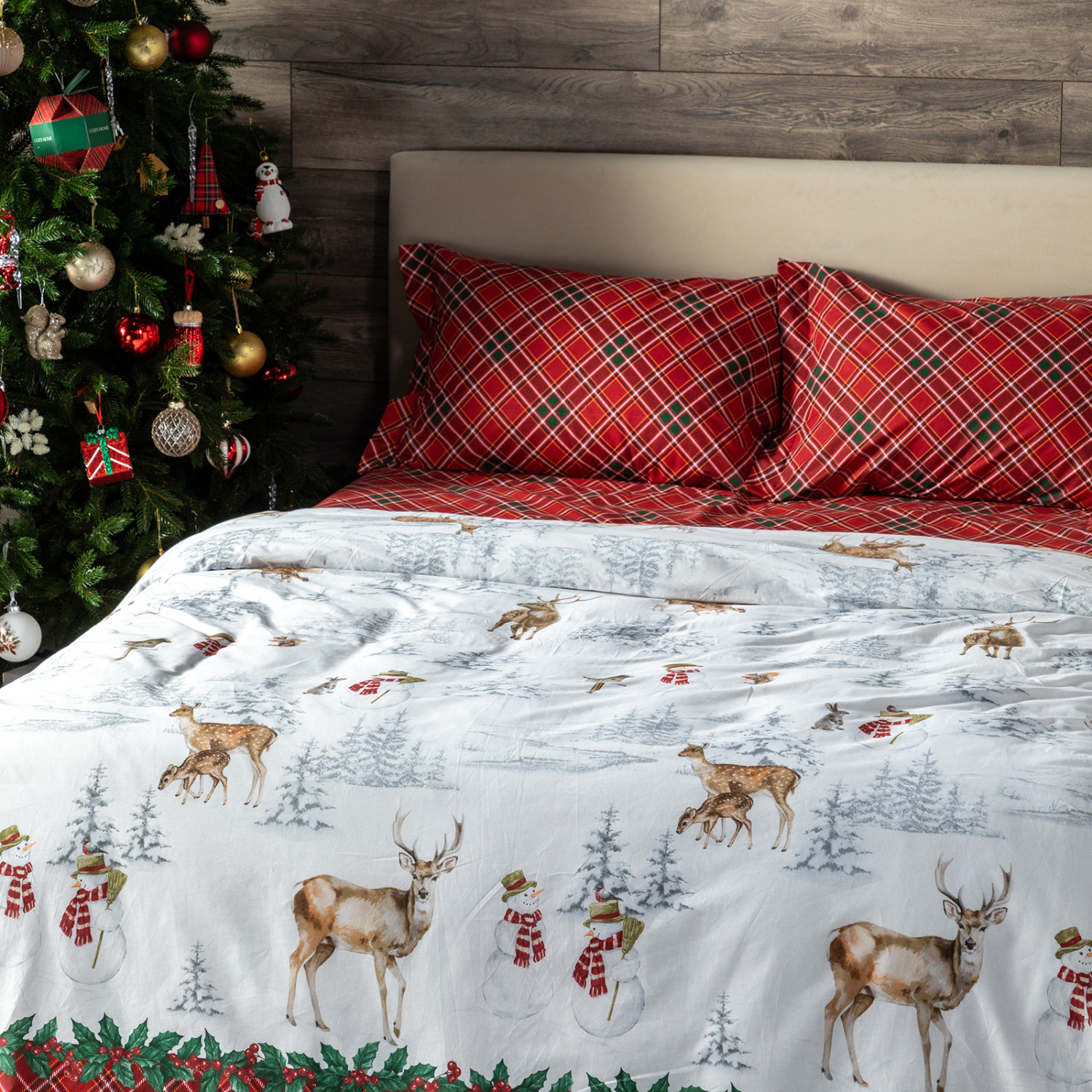 Постельное белье Рождество в деревне/Country christmas перкаль - фото № 4