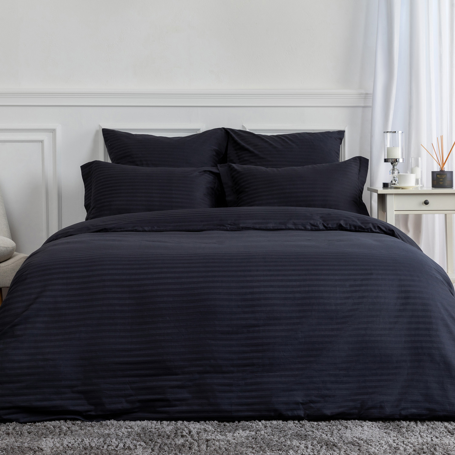 Постельное белье Black страйп-сатин II - фото № 3