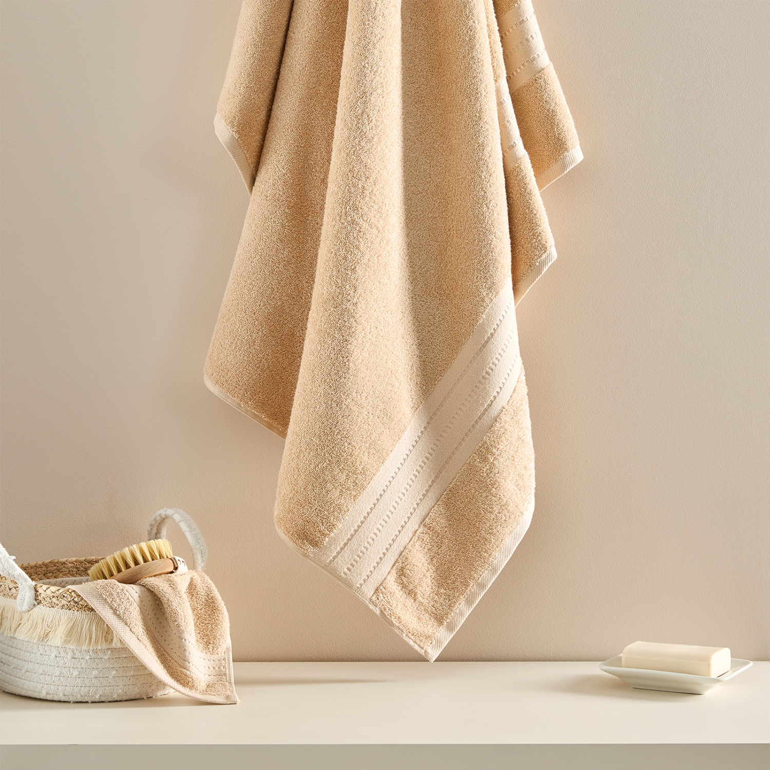 Полотенце махровое Базена/Basena, кремовое - фото № 4