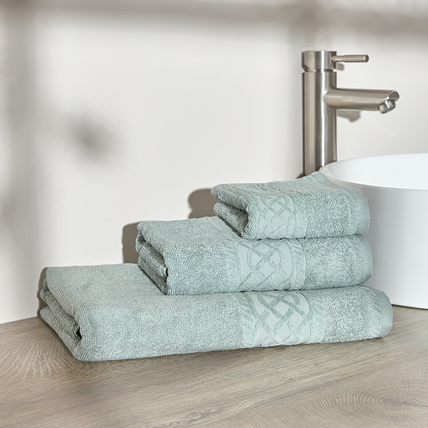 Полотенце махровое Costanza, зеленое - фото № 7