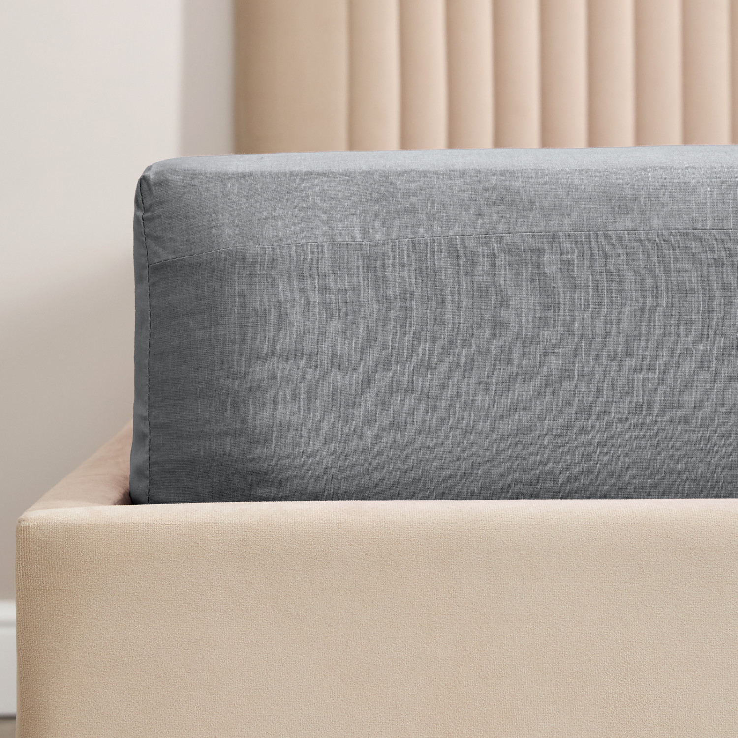 Простыня на резинке Темная зола/Dark ash - фото № 2