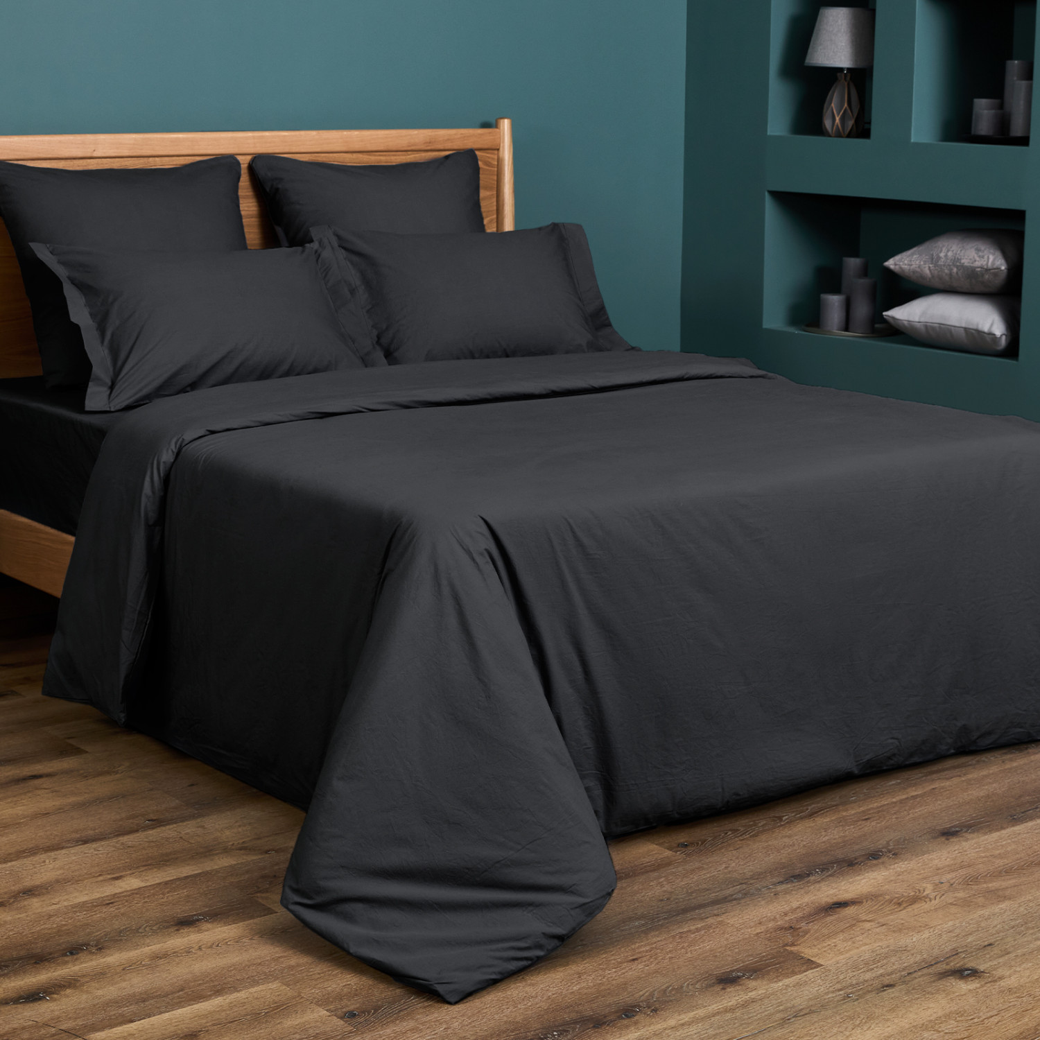 Постельное белье Black, вареный хлопок - фото № 4