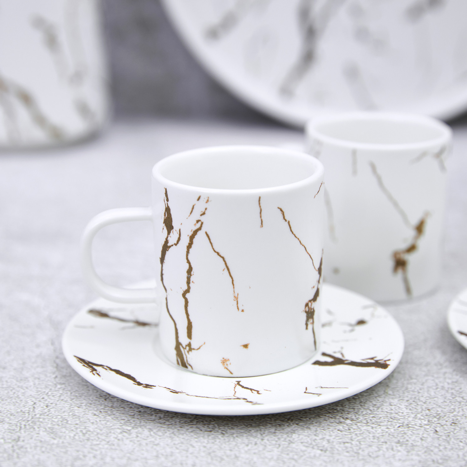 Набор кофейных пар, 4 предмета Shining Marble - фото № 3