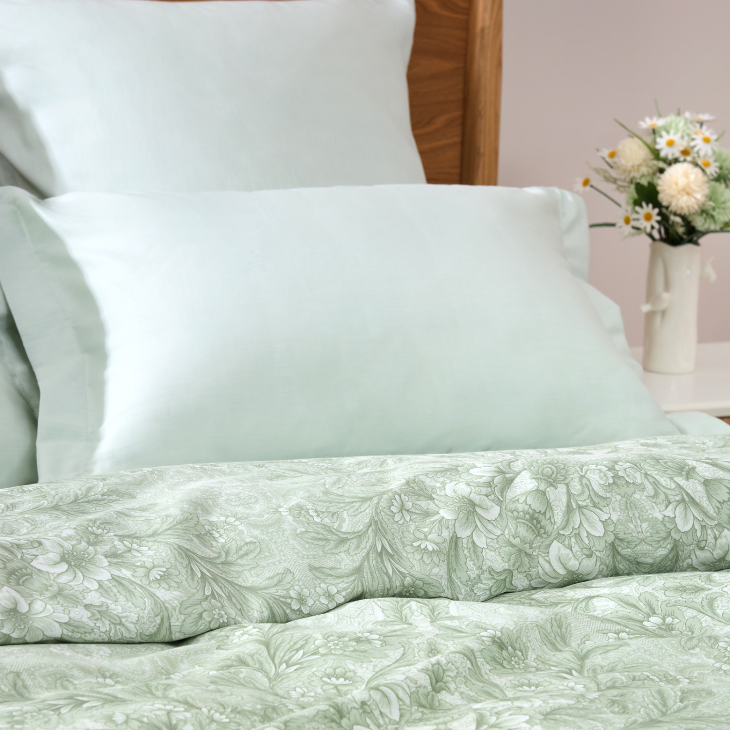 Постельное белье Venetto, зеленое (тубус) - фото № 9