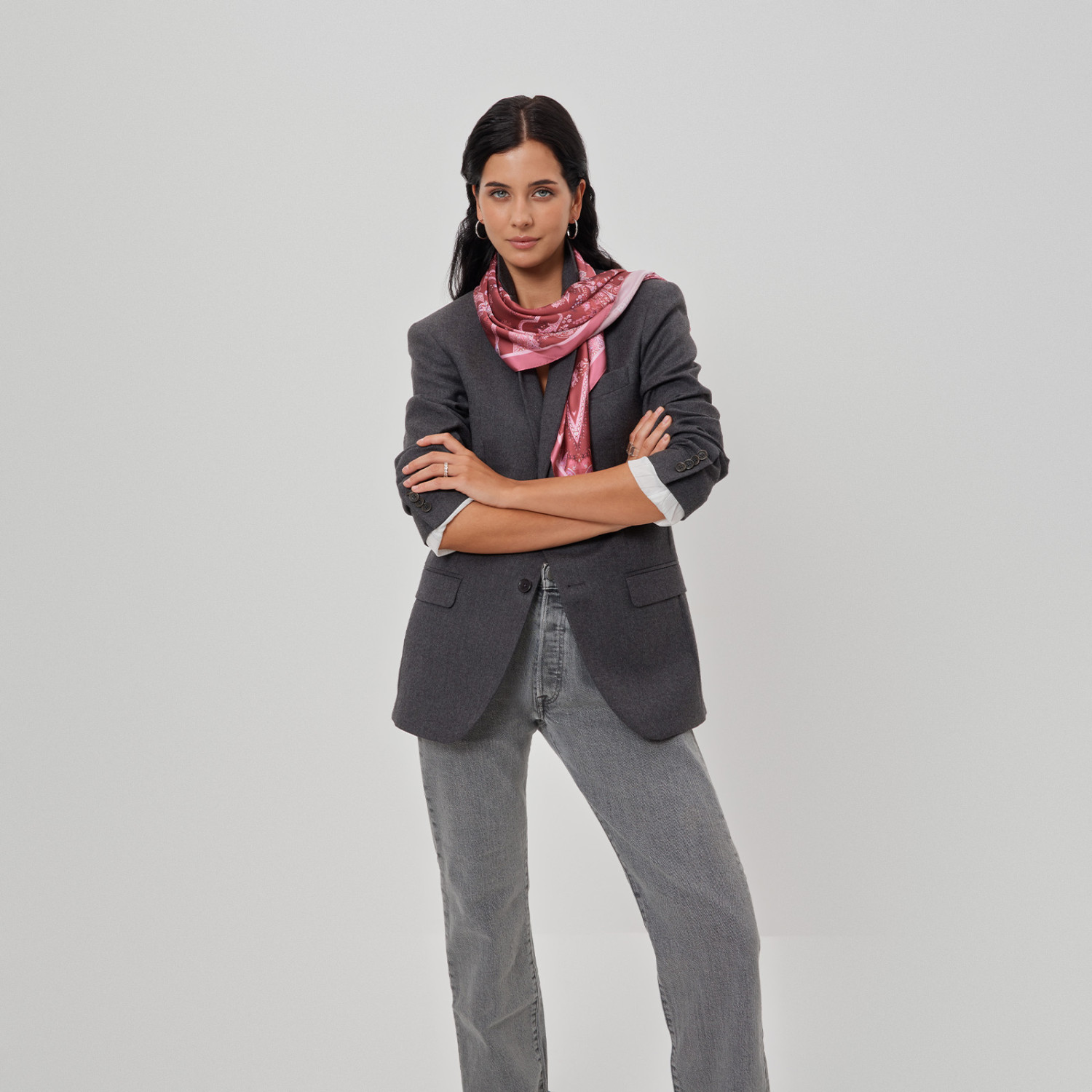 Платок шейный Divina, бордо - фото № 3