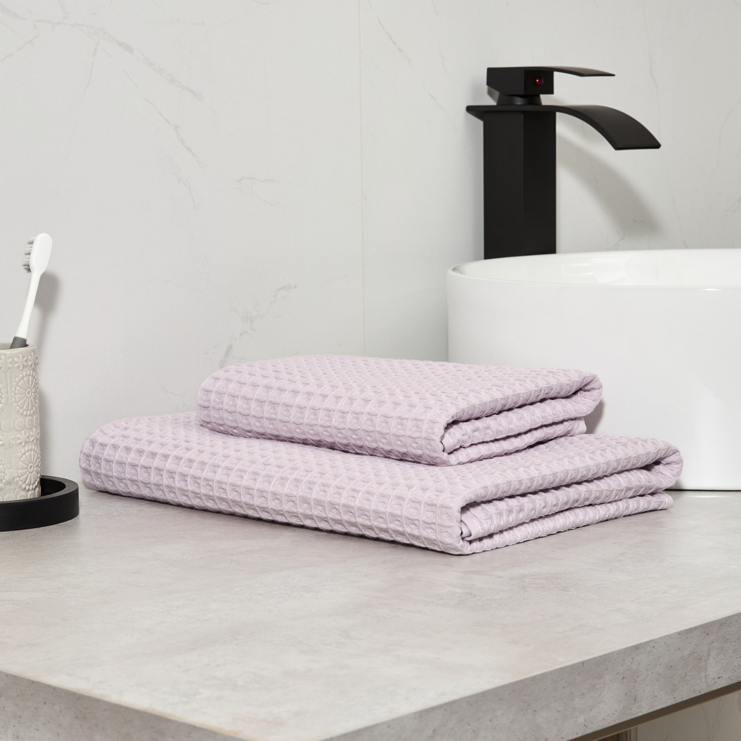 Полотенце вафельное Lorgo, сирень - фото № 7