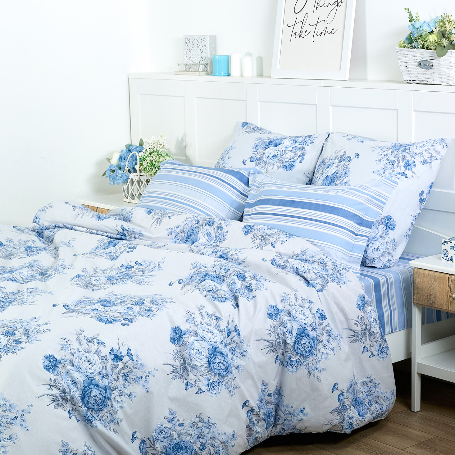 Пододеяльник Rosalia, голубой - фото № 3