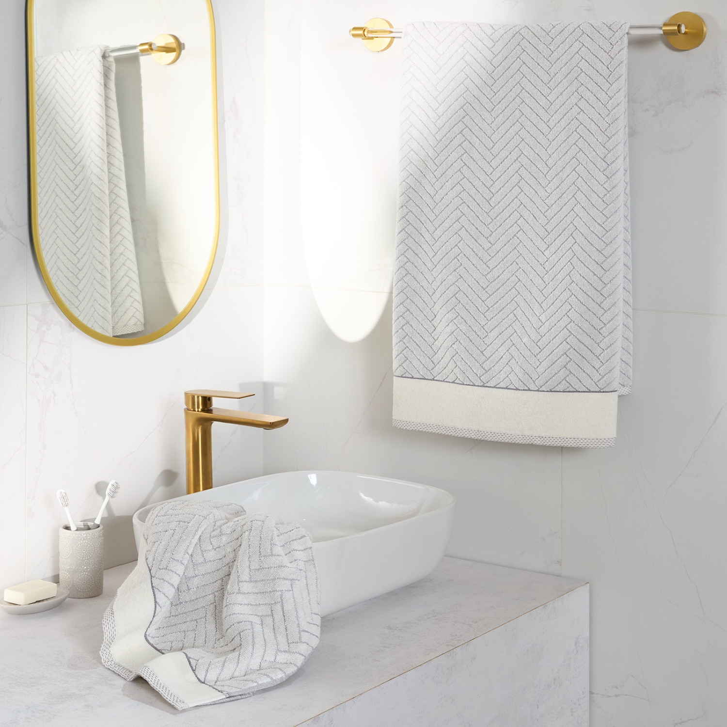 Полотенце махровое Домик/Casetta, серое - фото № 11