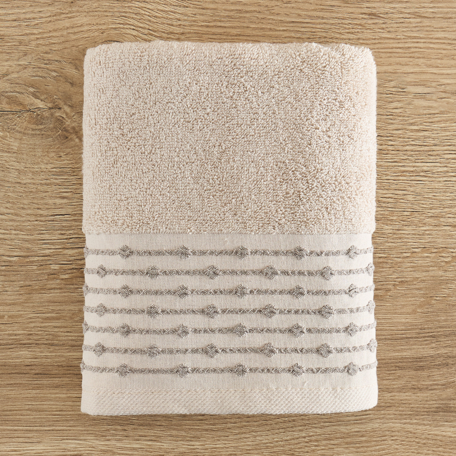 Полотенце махровое Punto, бежевое - фото № 3