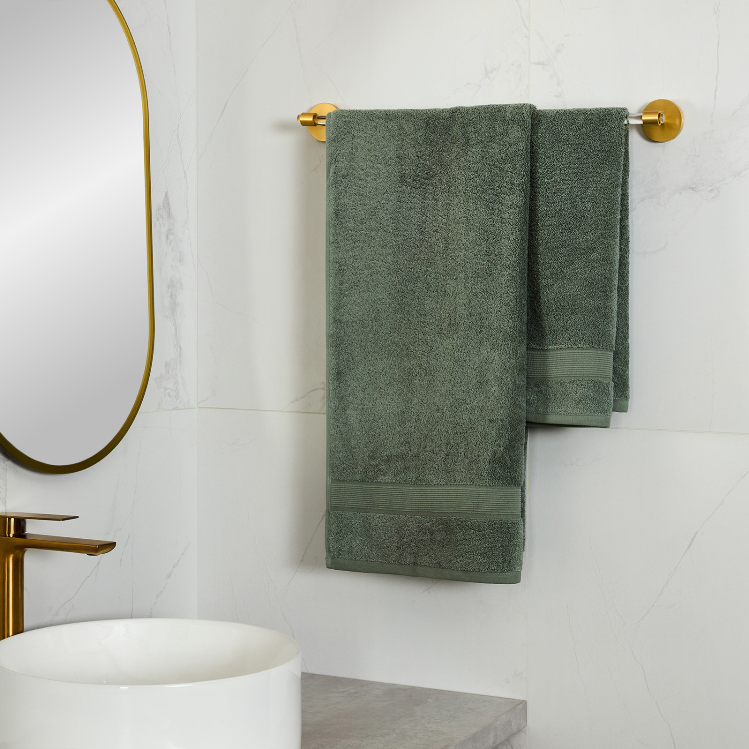 Полотенце махровое Nell, зеленое - фото № 2