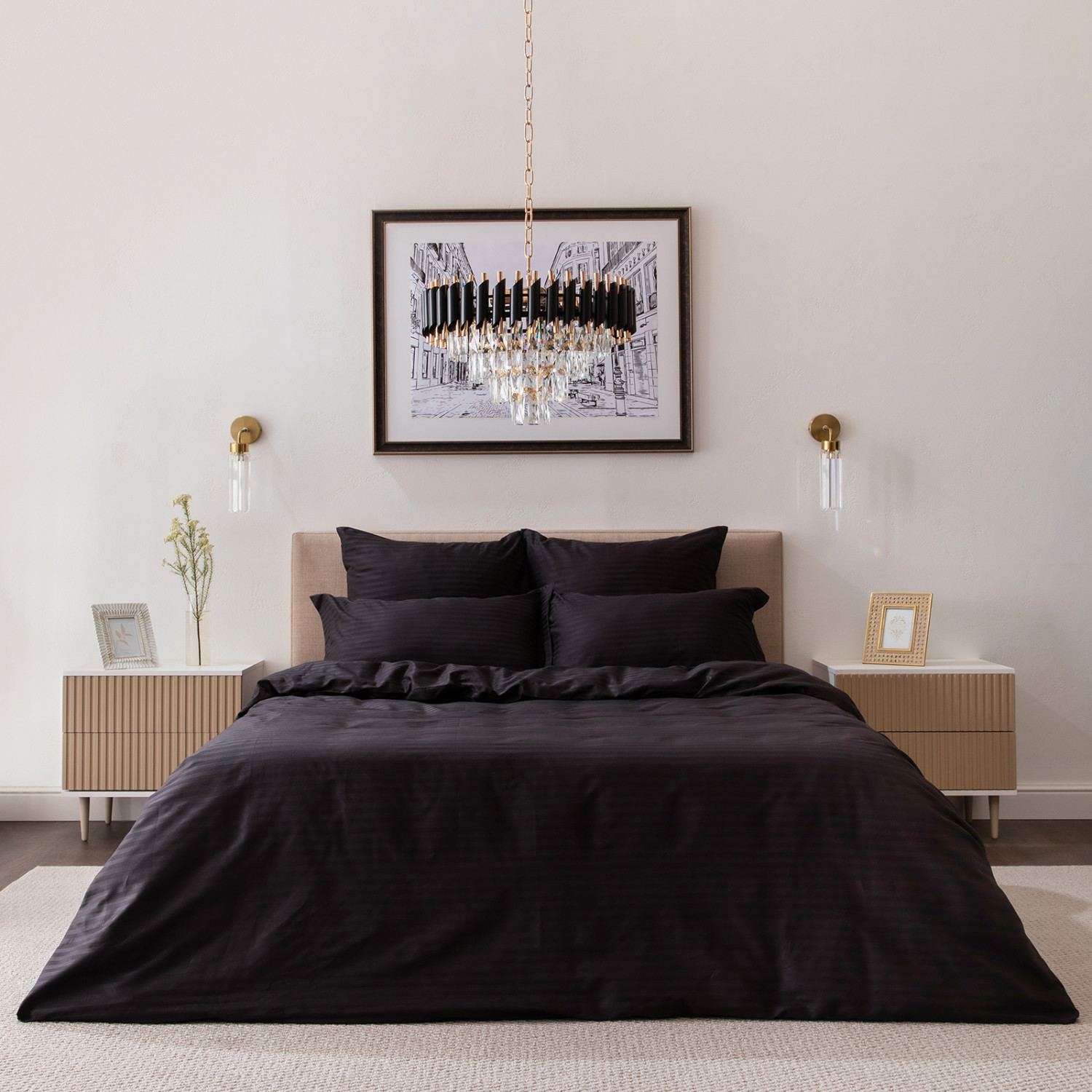 Постельное белье Black страйп-сатин I - фото № 2