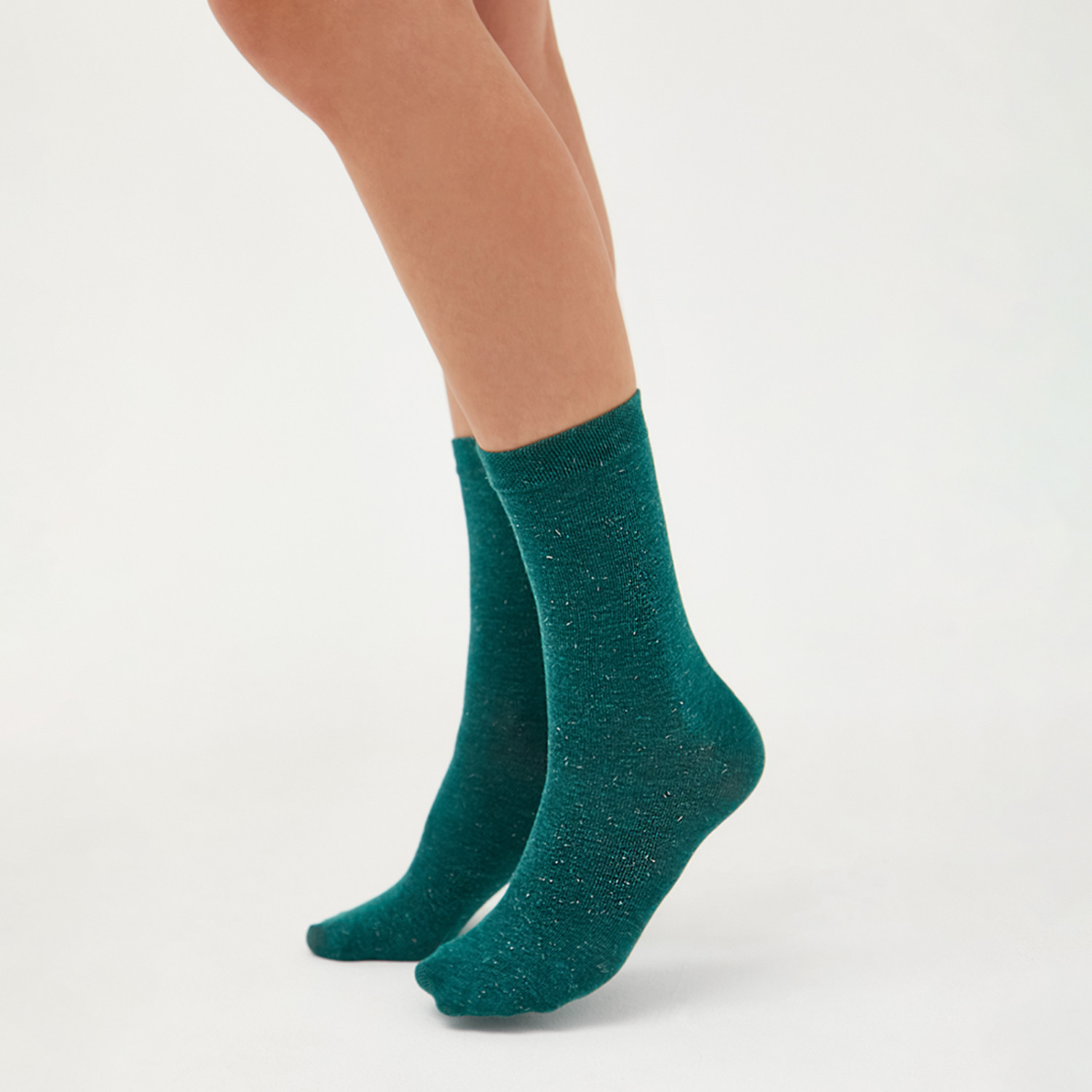 Носки Таежное утро, белые/зеленые - фото № 4