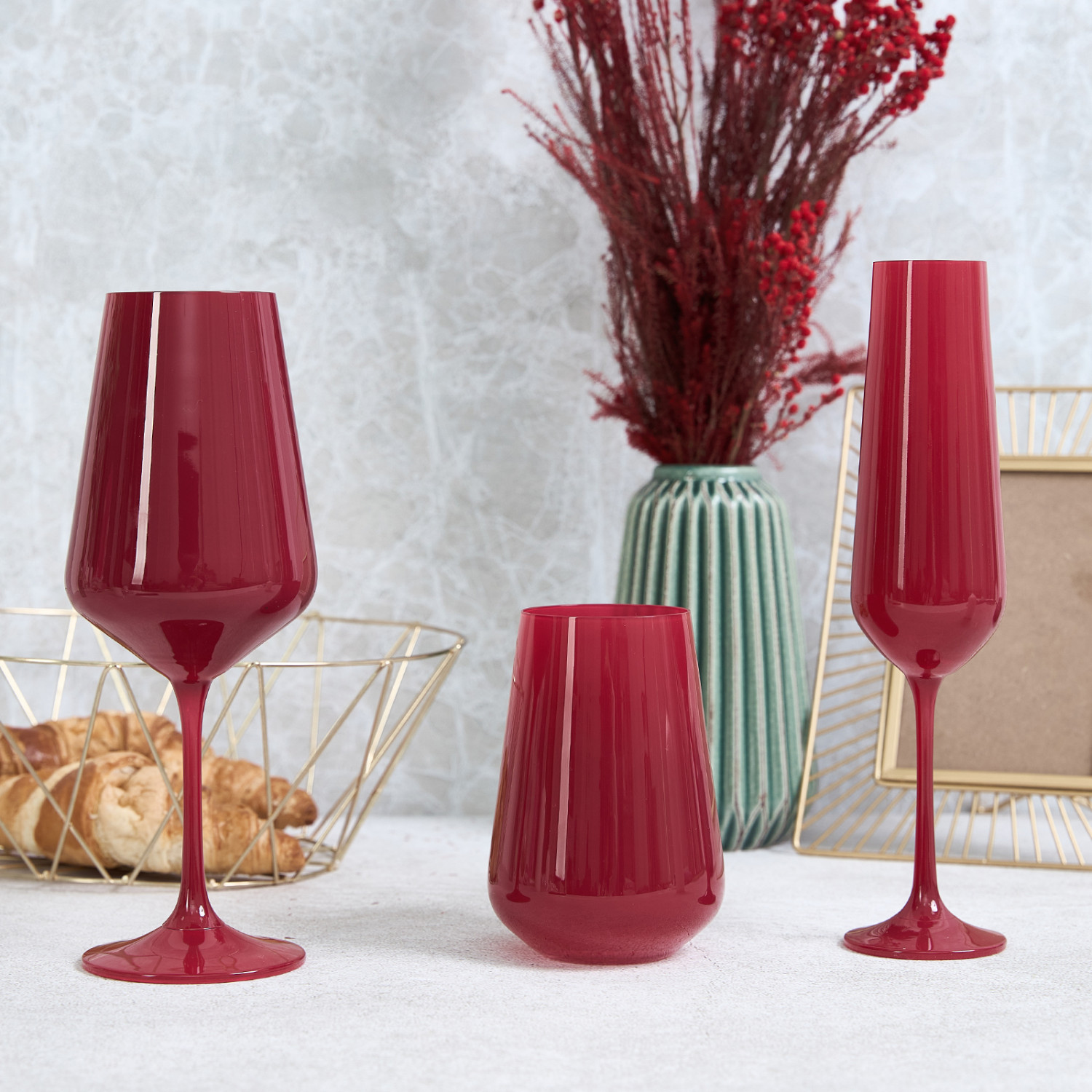 Бокал для вина Summer Raspberry, красный - фото № 5