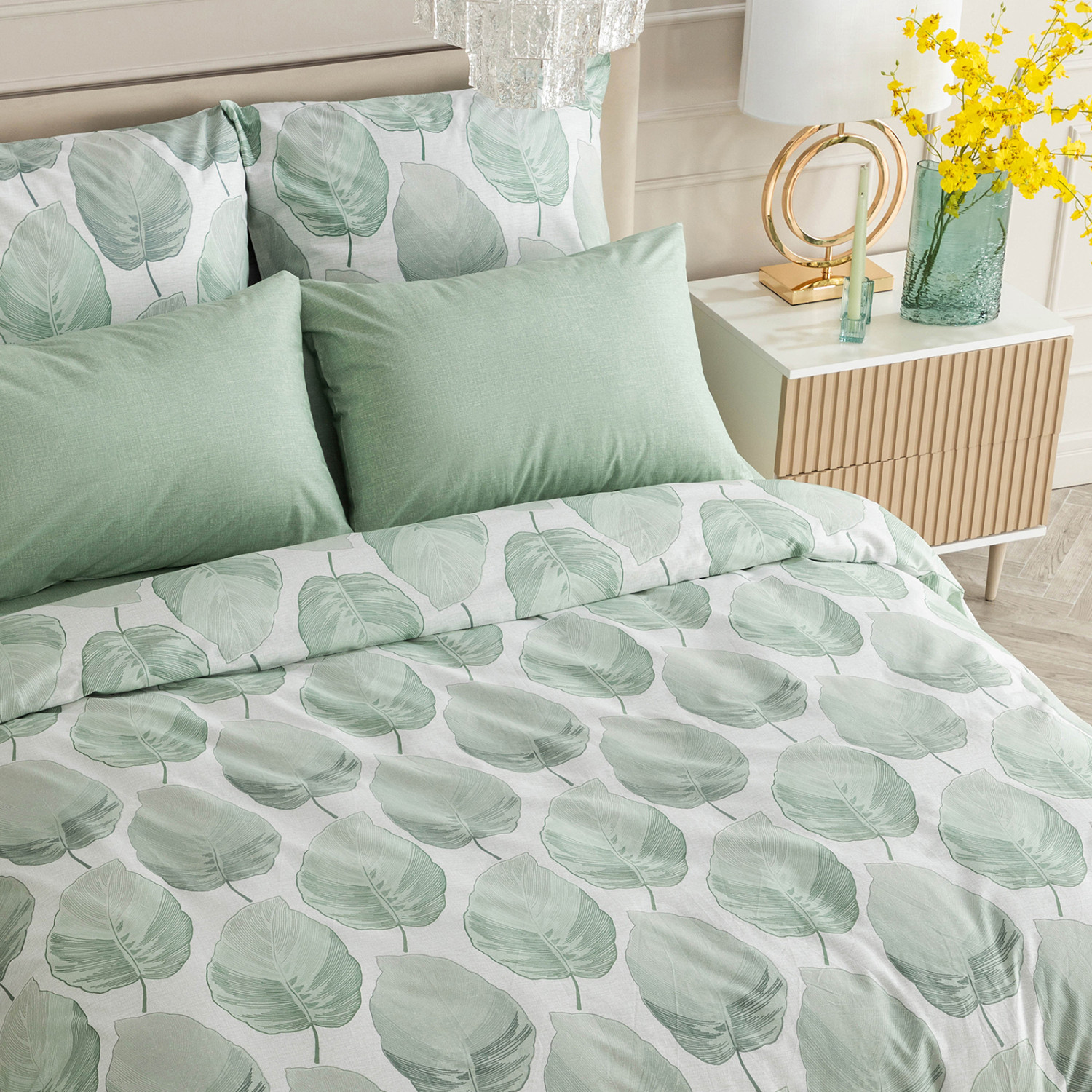 Постельное белье Модико (зеленые листья) II - фото № 3