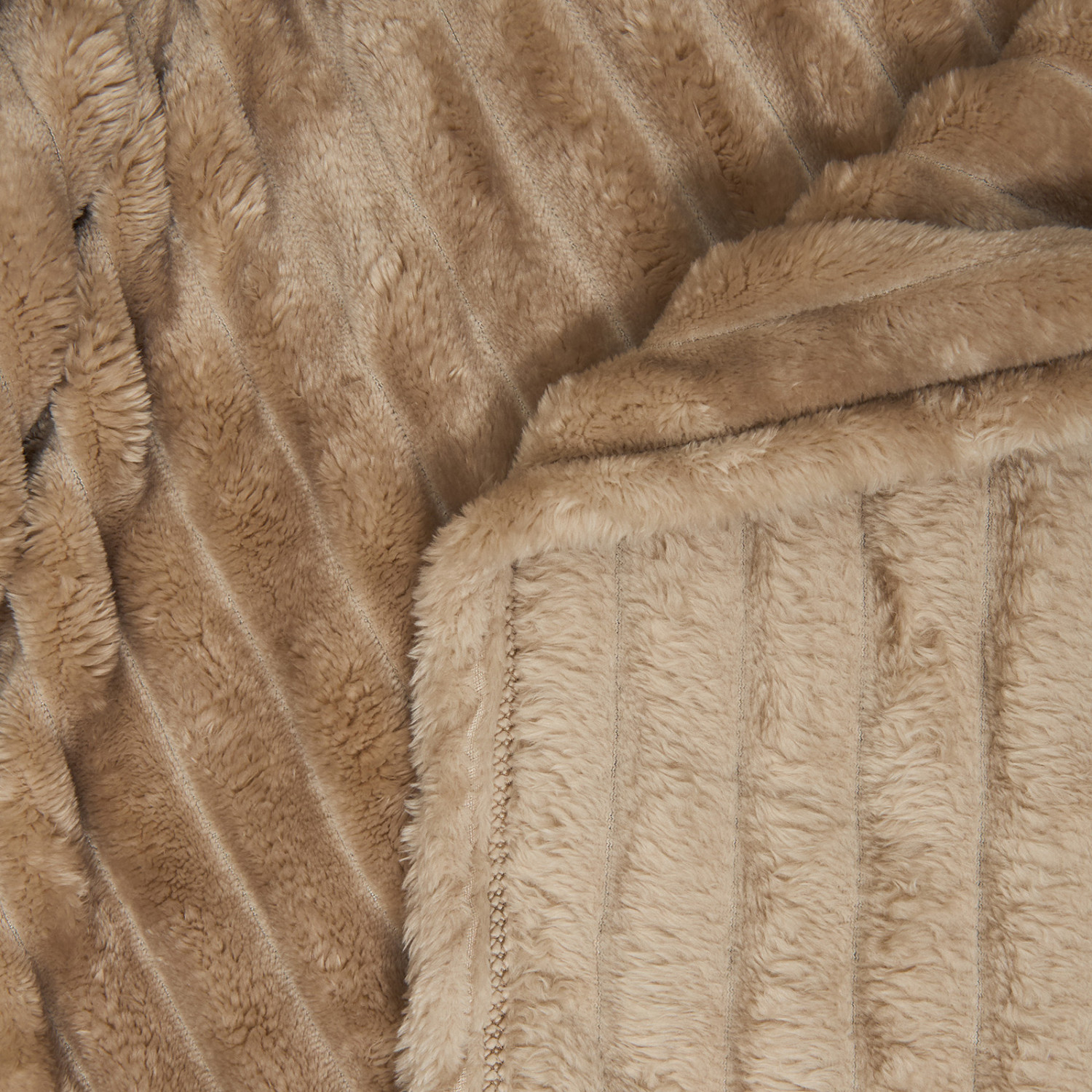 Плед Soft strip, серо-бежевый - фото № 4