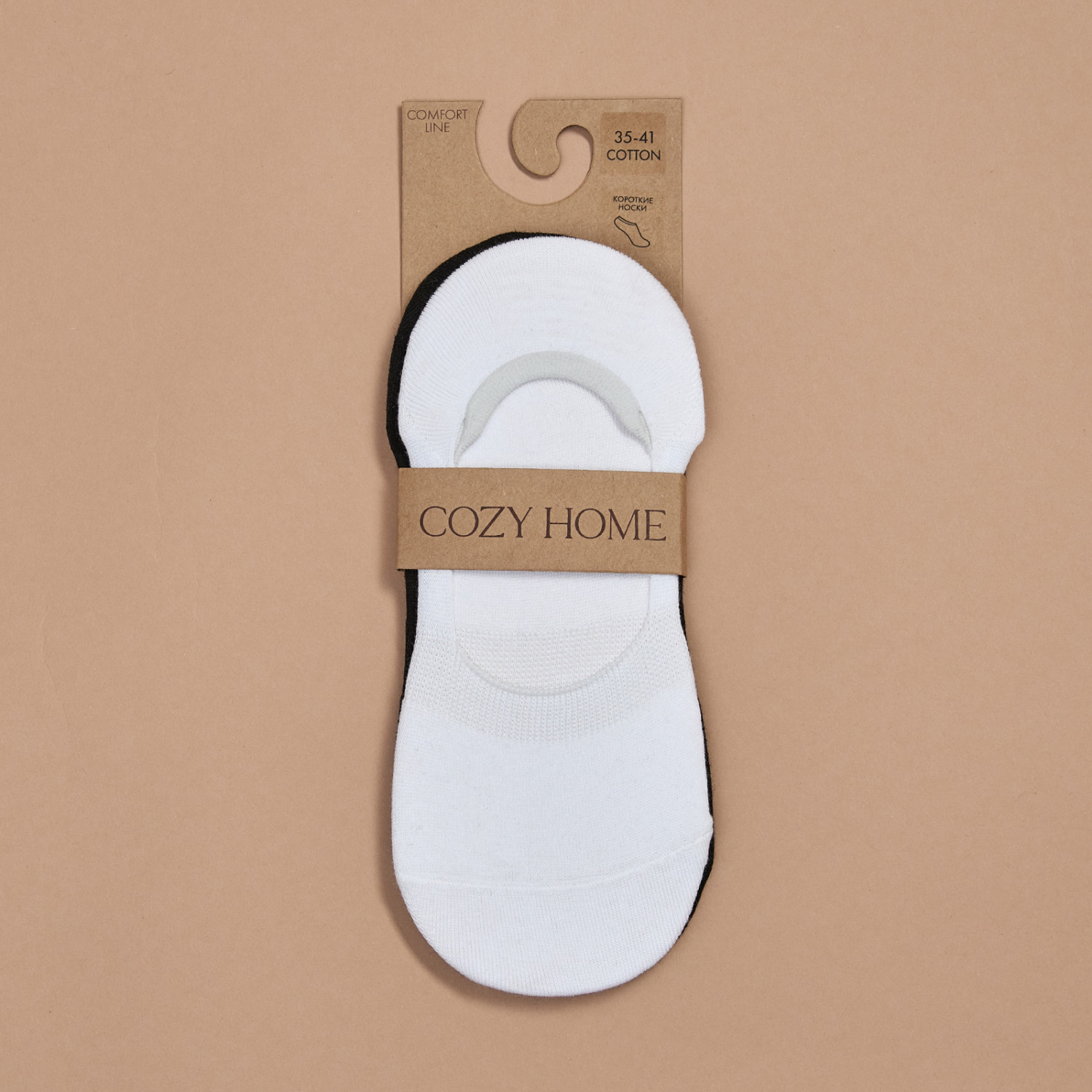 Следки Socks, белые/черные - фото № 7