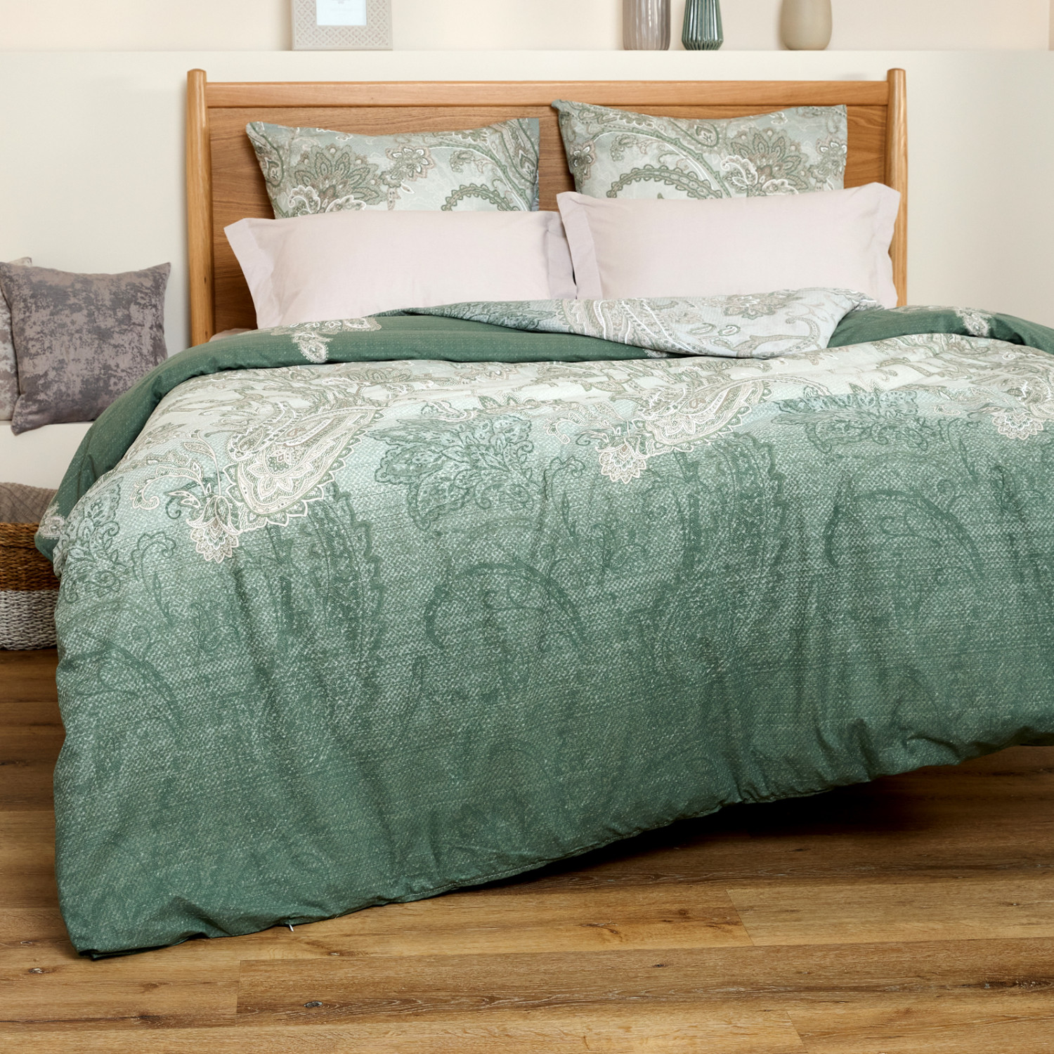 Постельное белье Aviano, зеленое - фото № 7