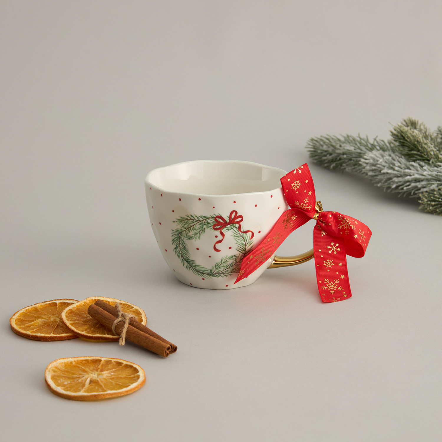 Кружка Christmas Wreath II - фото № 4