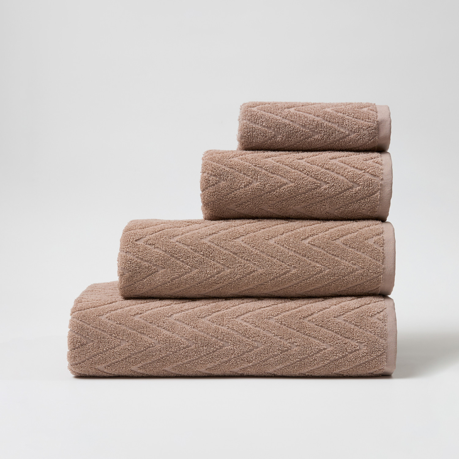 Полотенце махровое Зигзаг/Zigzag, серо-бежевое - фото № 8
