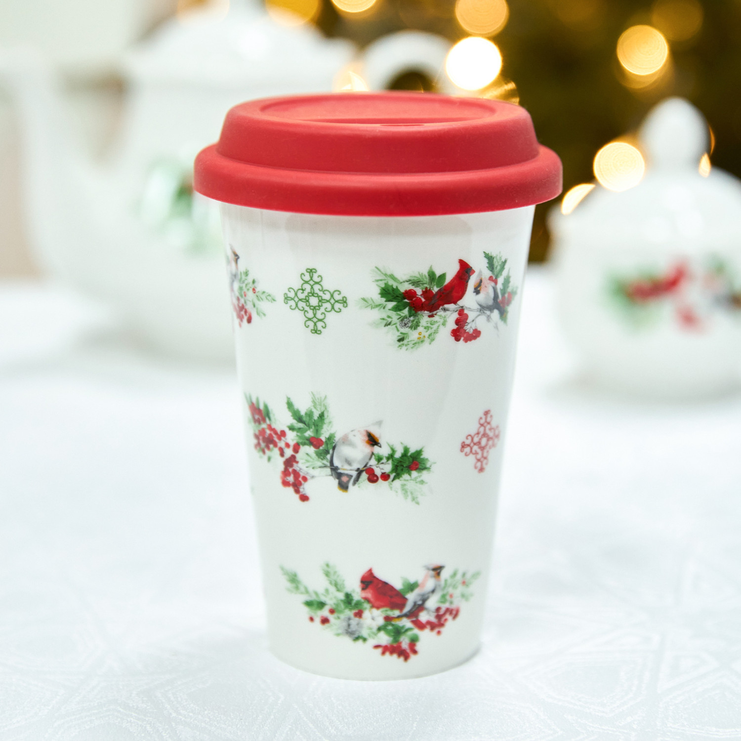 Стакан для кофе с собой Christmas birds