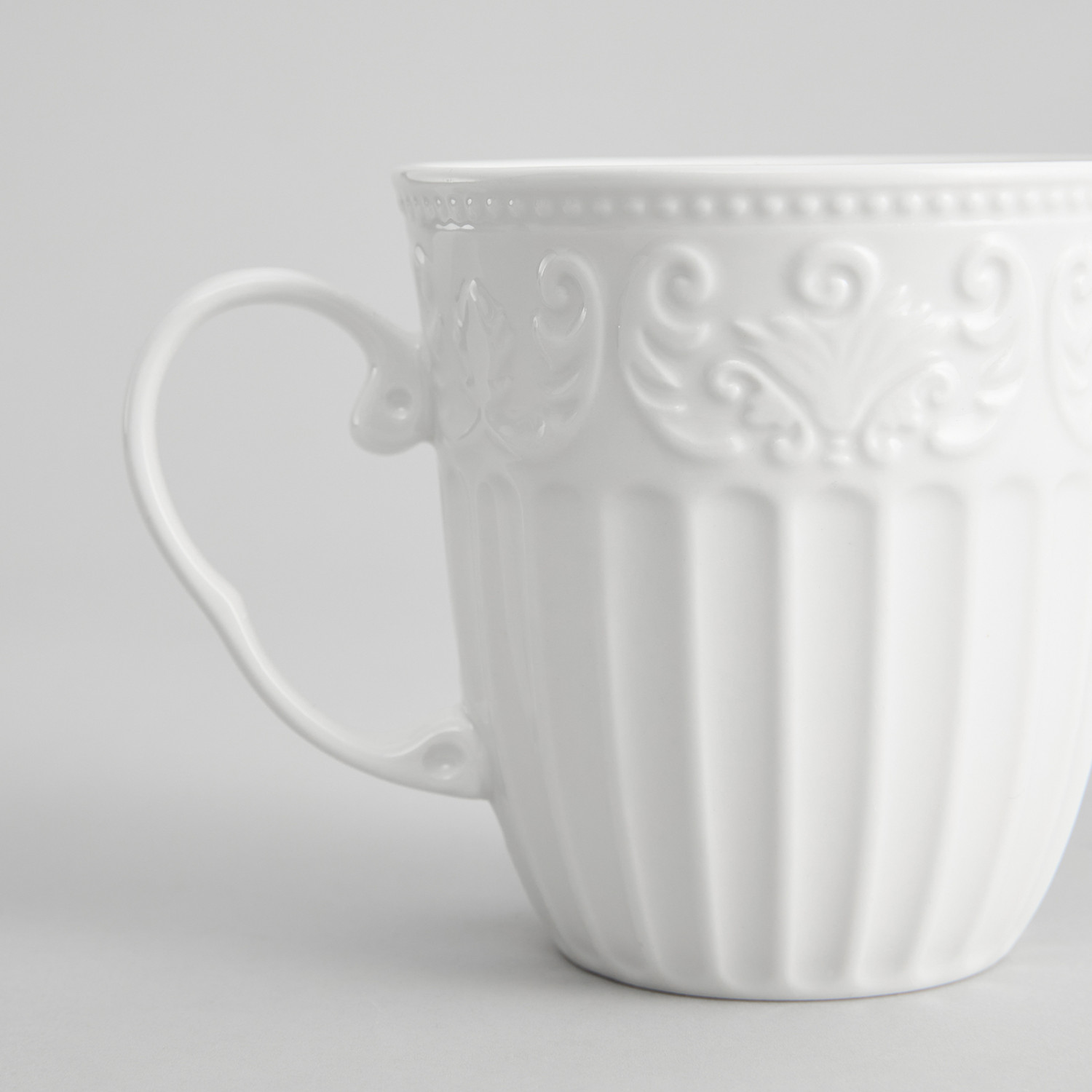 Кружка Белое тиснение/Emboss White - фото № 3