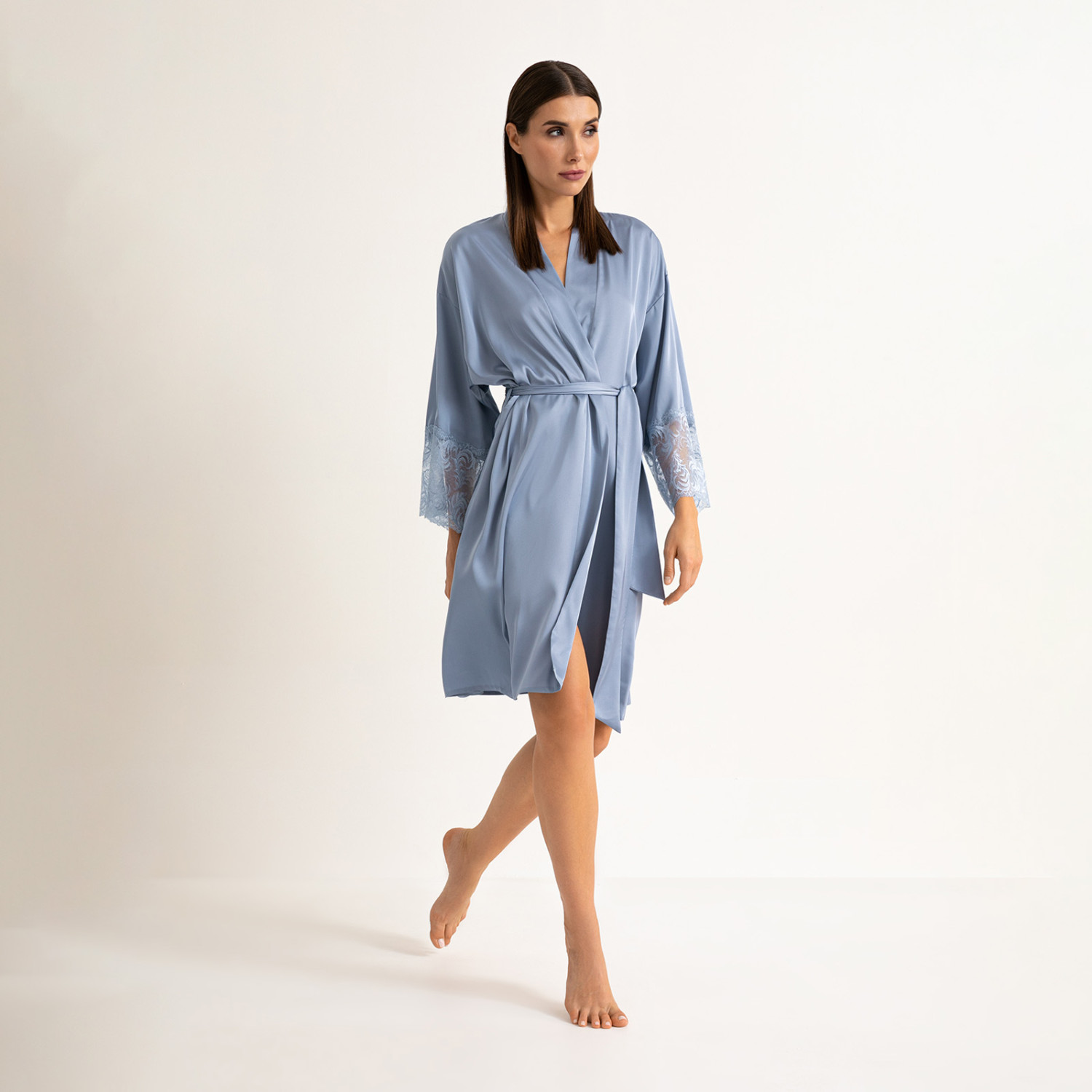 Халат Alisma, голубой - фото № 7