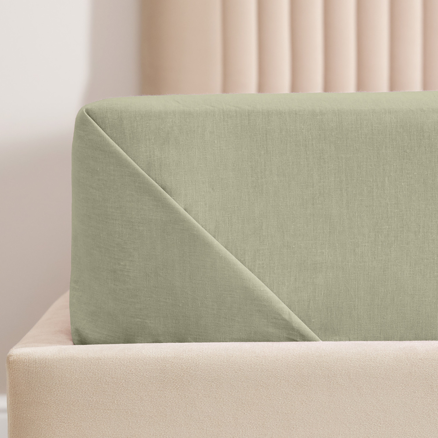 Простыня Светло-оливковый, перкаль - фото № 2