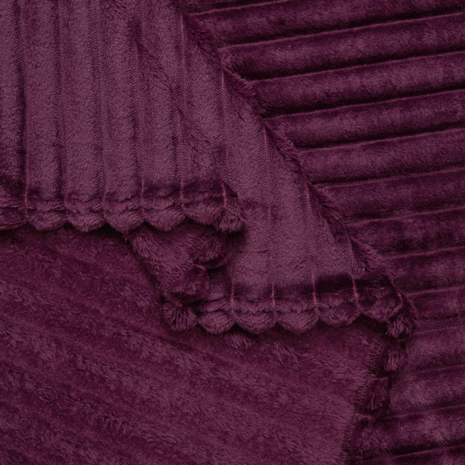 Плед Мягкая полоска/Soft strip, слива - фото № 4