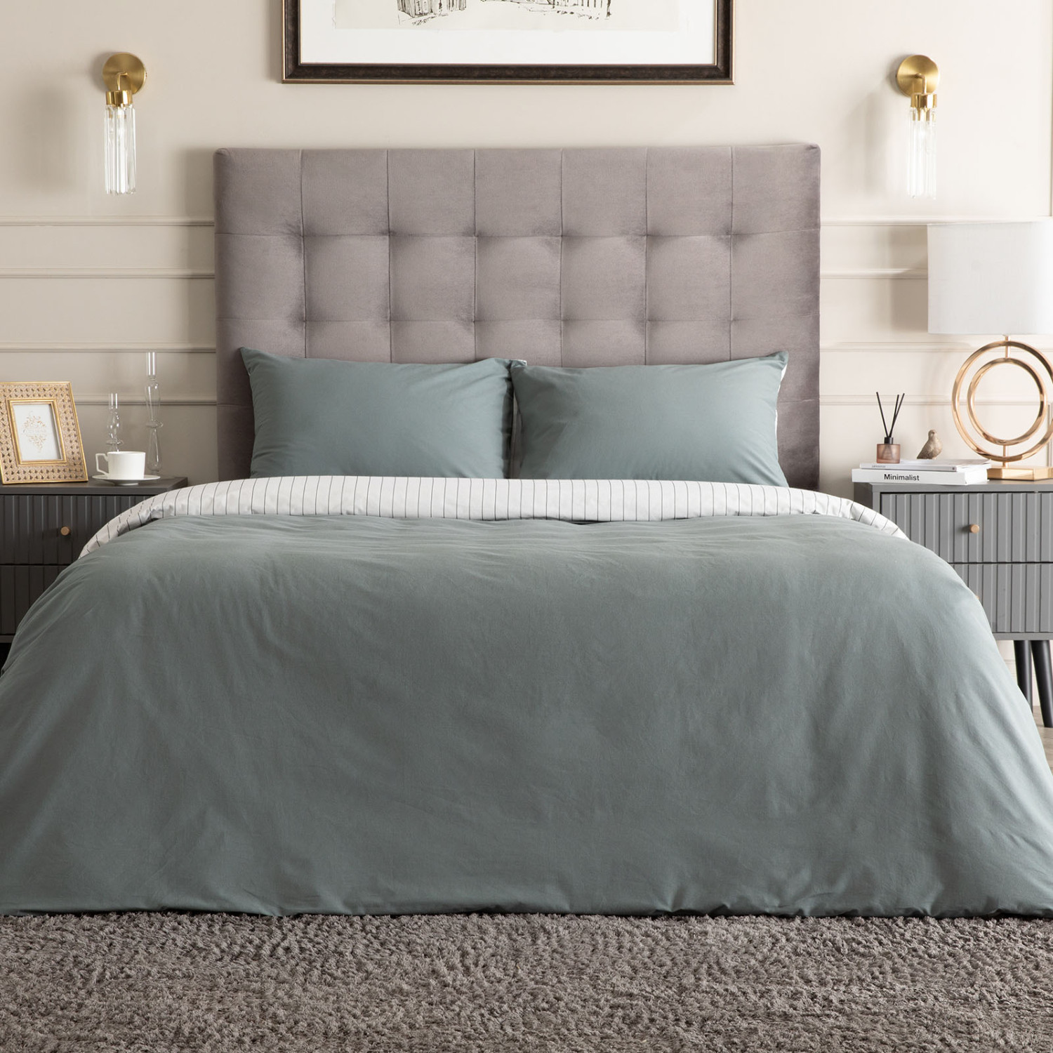 Постельное белье Графитовая полоска/Graphit stripe - фото № 6