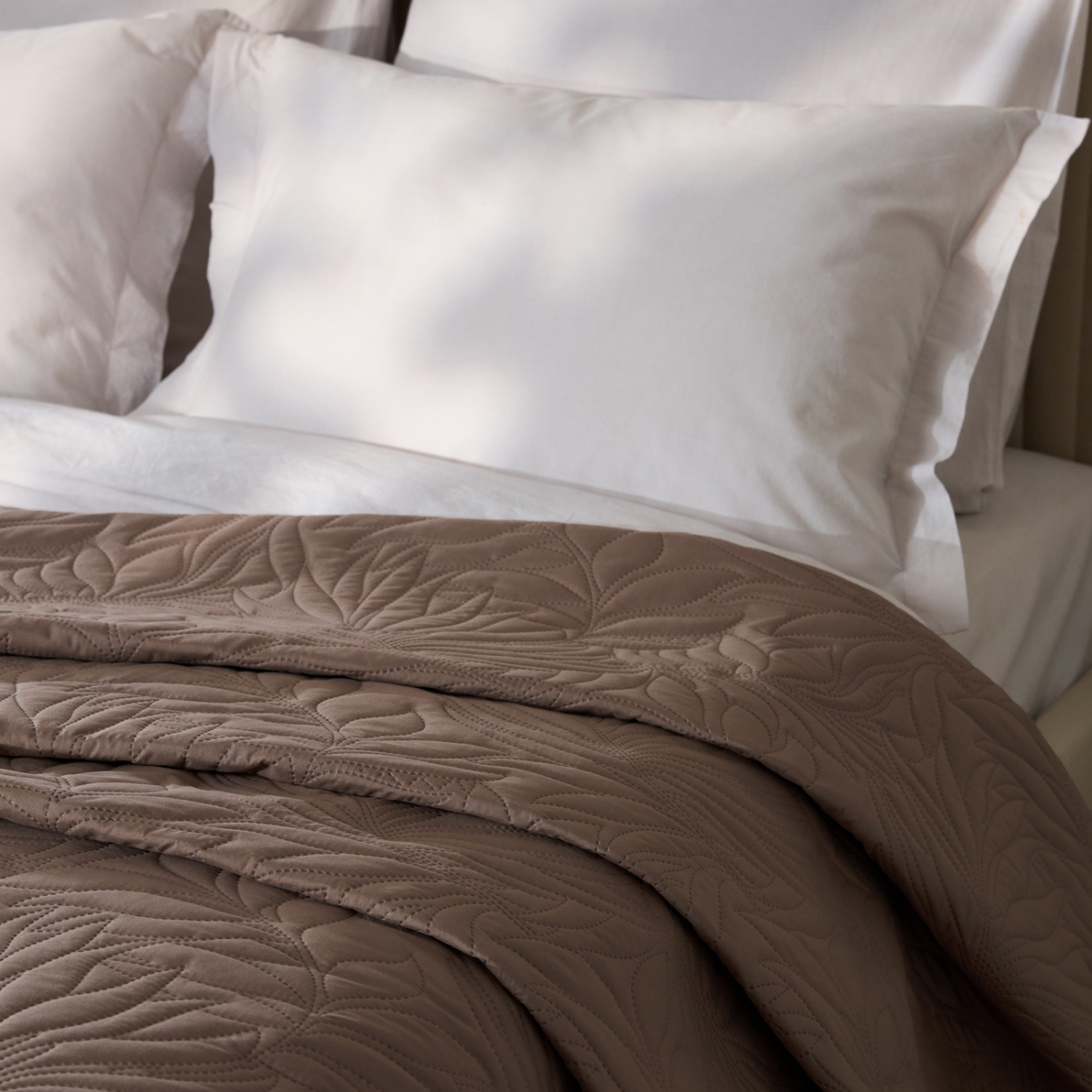 Покрывало Листочки/Fogliare, мокко - фото № 8