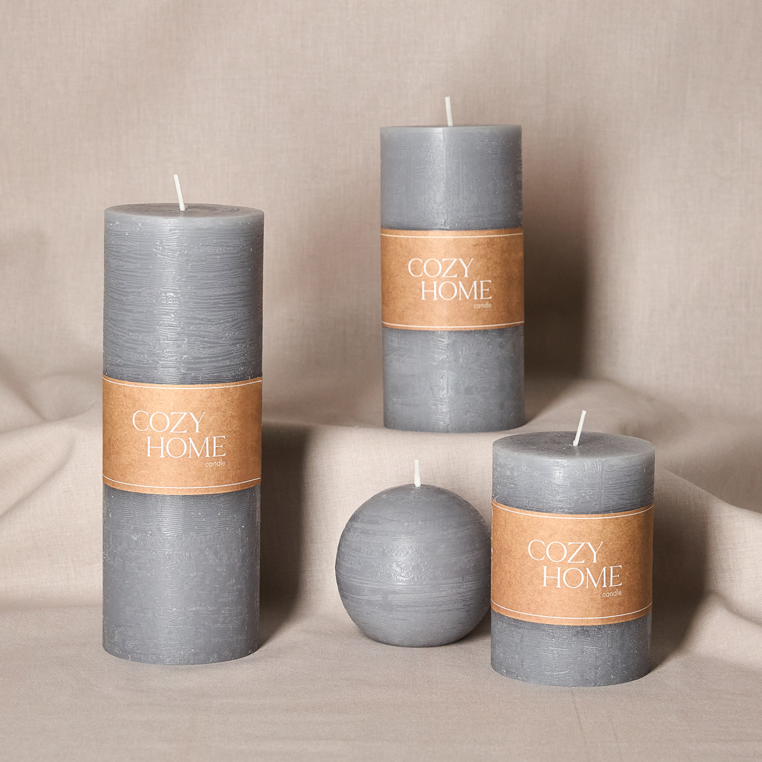 Свеча Fiamma классическая, серая - фото № 7